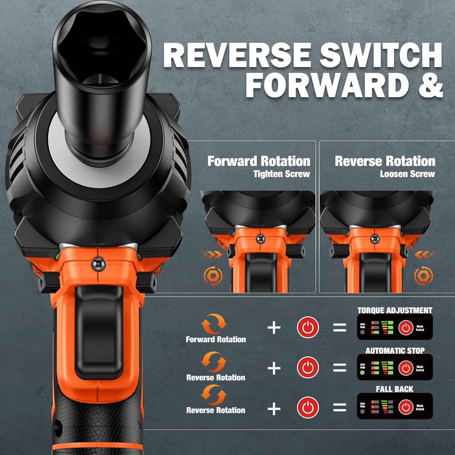 Llave de impacto inalámbrica Decerk 21V 290 Nm 2 baterías