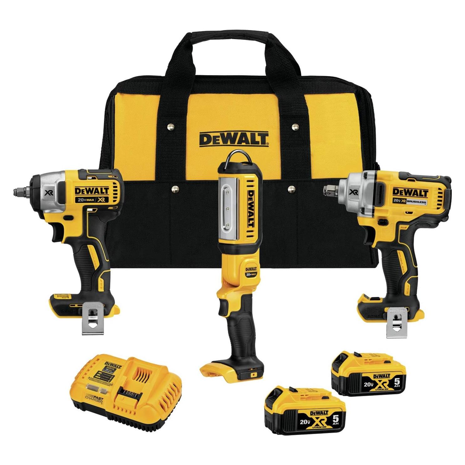 Kit Combo DEWALT 20V MAX XR Llave de Impacto y Luz LED