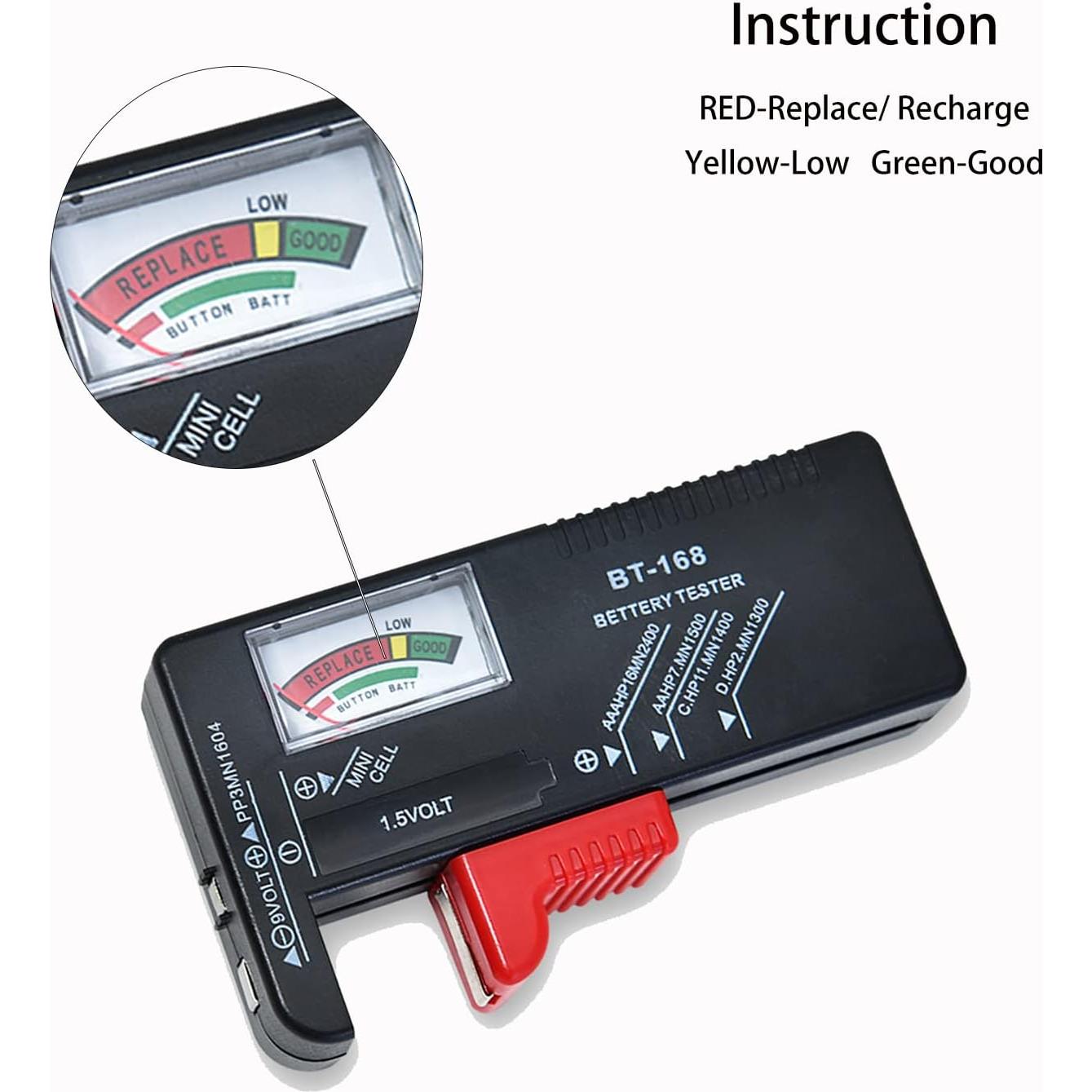 Probador de Baterías ZUFECY BT-168 Compacto 1.5V 9V
