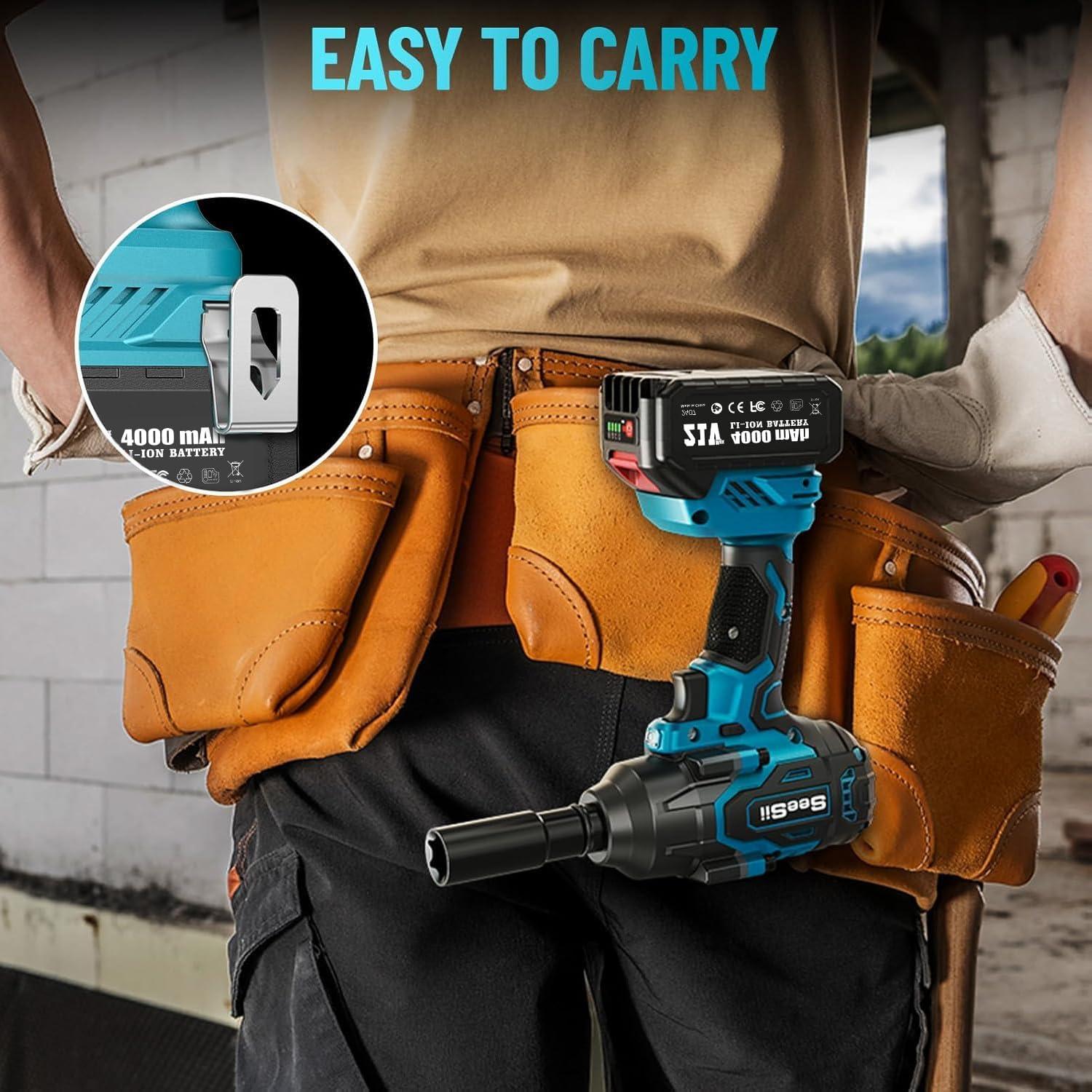 Llave de Impacto Inalámbrica Seesii WH760 1000N.m 1/2"