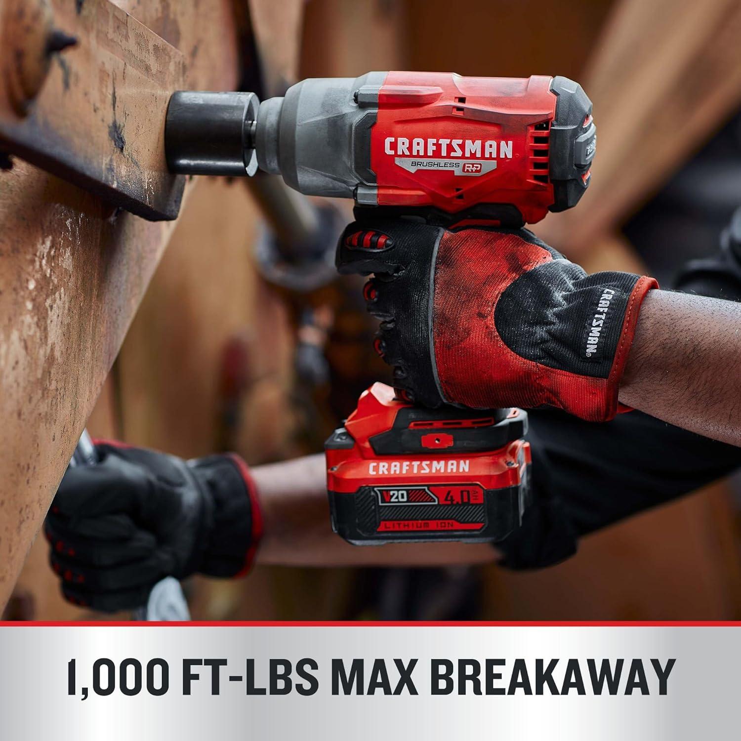 Llave de Impacto Inalámbrica CRAFTSMAN V20 1/2" 948 Nm Torque