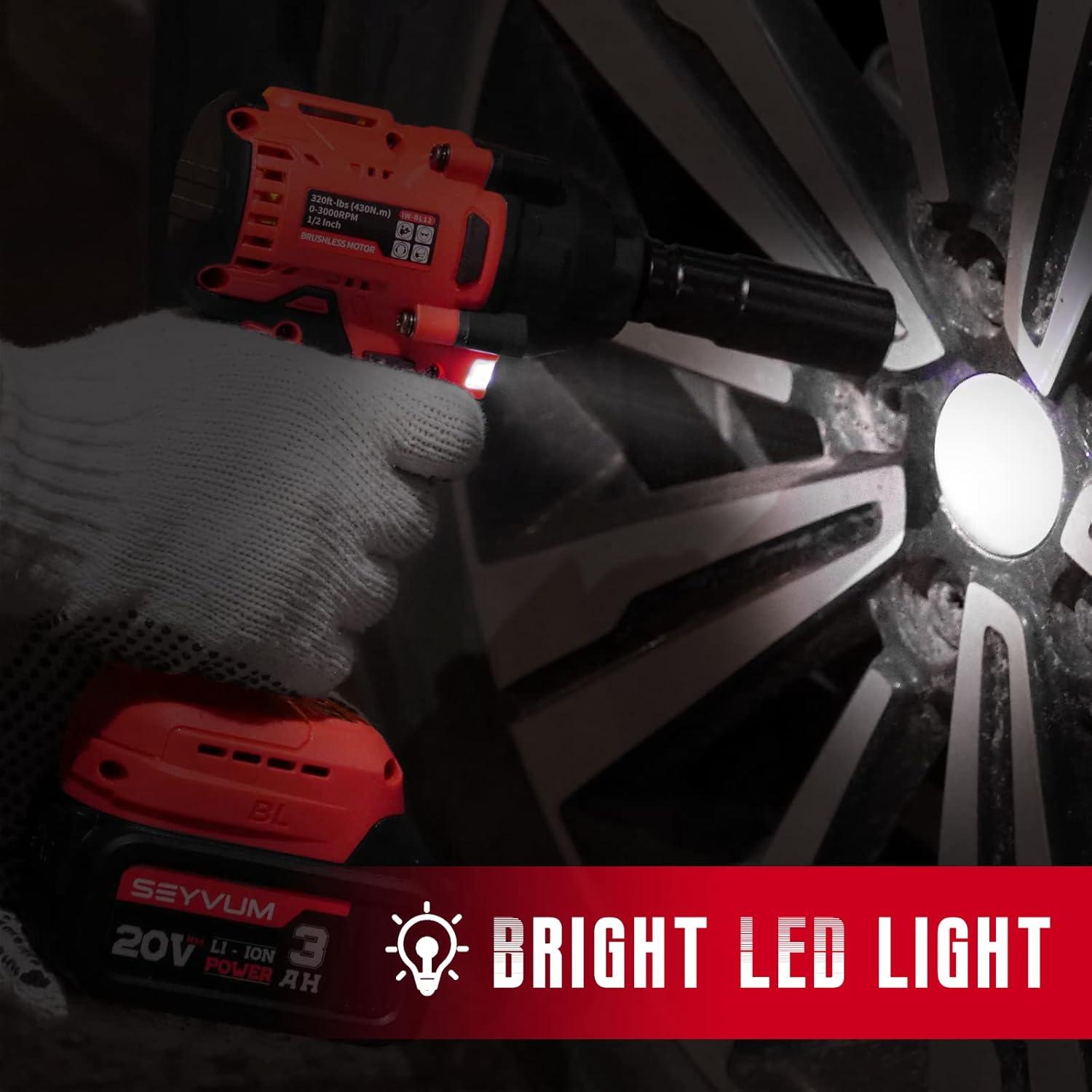 Llave de Impacto SEYVUM 20V 320 Nm Inalámbrica con Batería