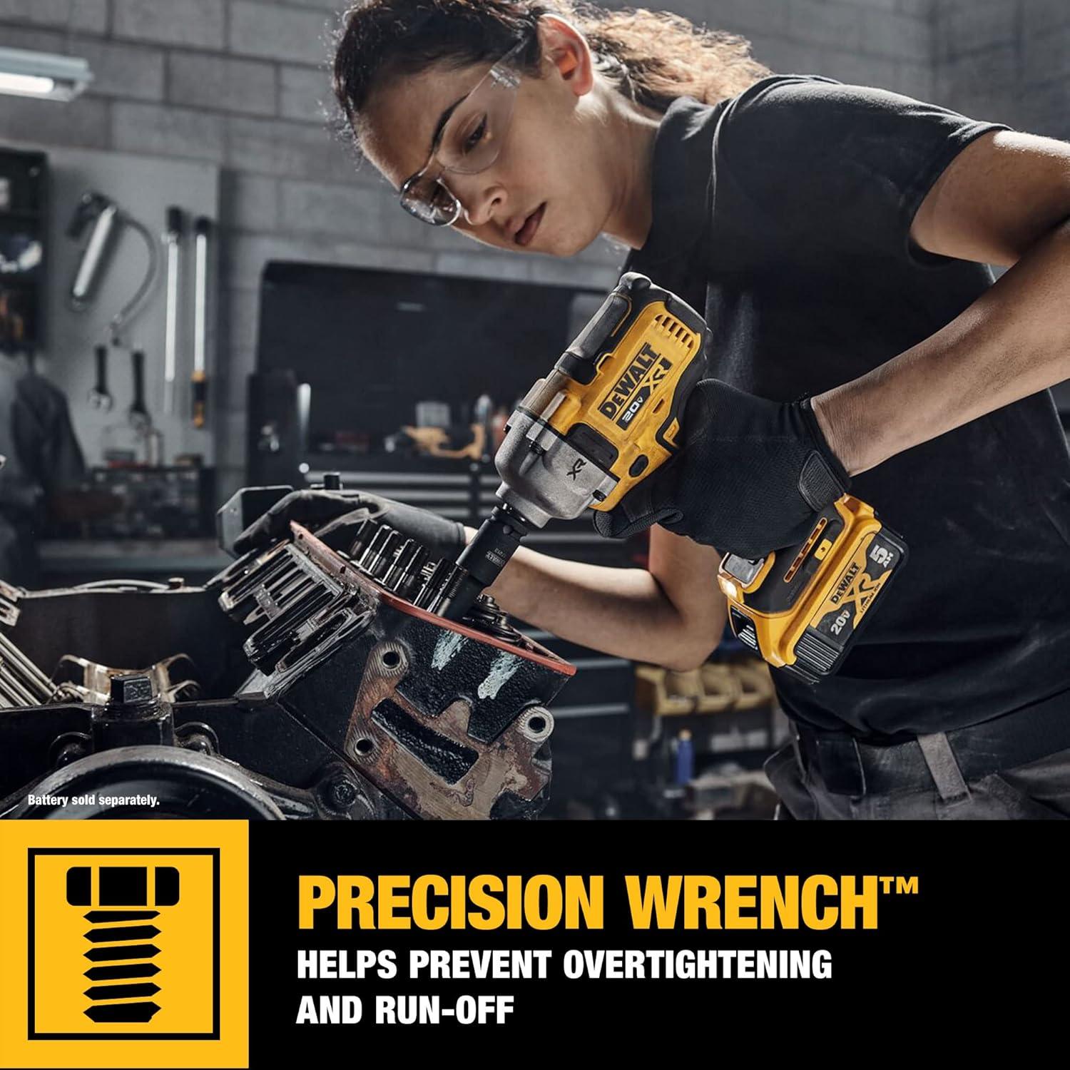 Dewalt DCF891BR 20V MAX XR Brushless Lithium-Ion 1/2 in. Cordless Mid-Range Impact Wrench with Hog Ring Anvil (Tool Only) (Renewed)