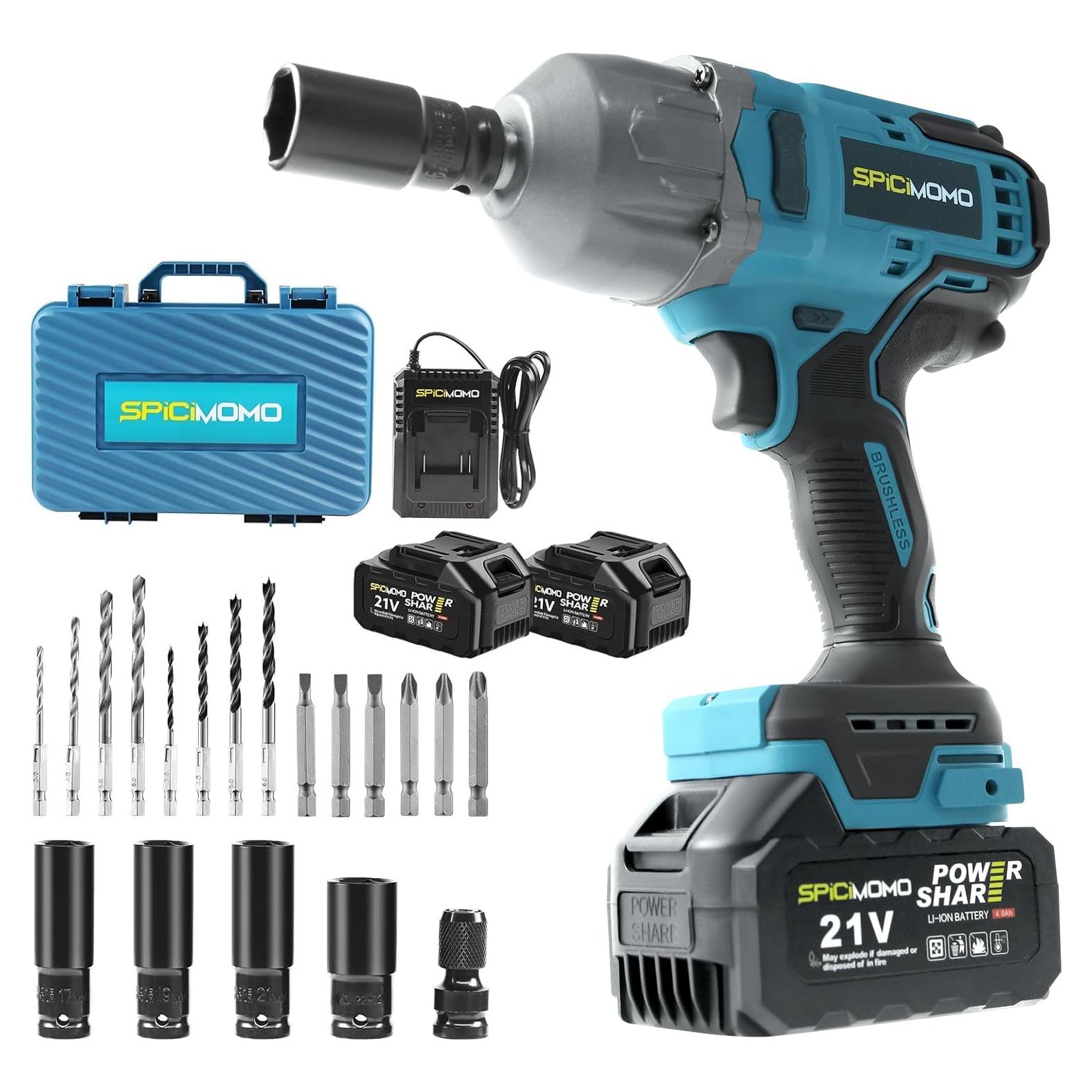 Llave de Impacto Inalámbrica SPICIMOMO 1200Nm 21V 4Ah