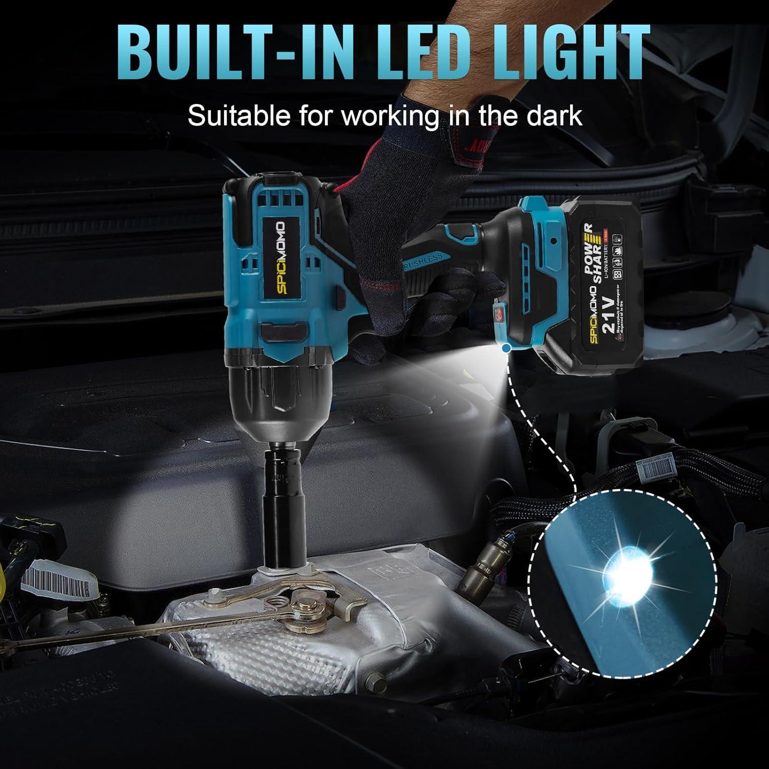 Llave de Impacto Inalámbrica SPICIMOMO 1200Nm 21V 4Ah