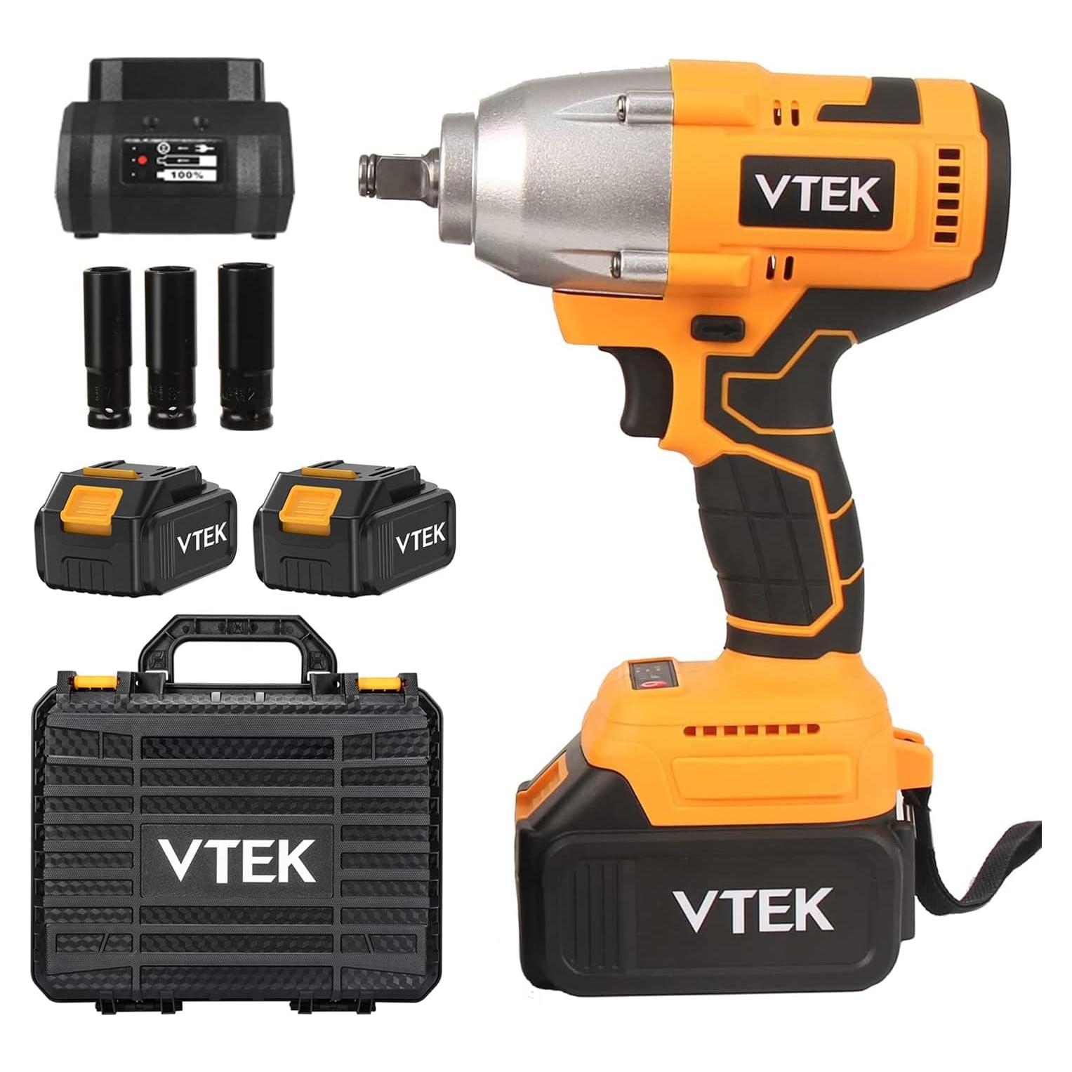 Llave de impacto VTEK 1/2" inalámbrica 700N.m 2 baterías