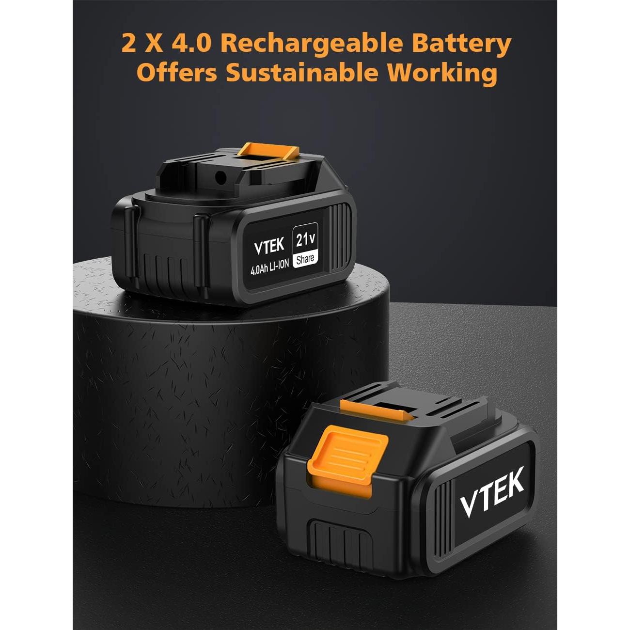 Llave de impacto VTEK 1/2" inalámbrica 700N.m 2 baterías