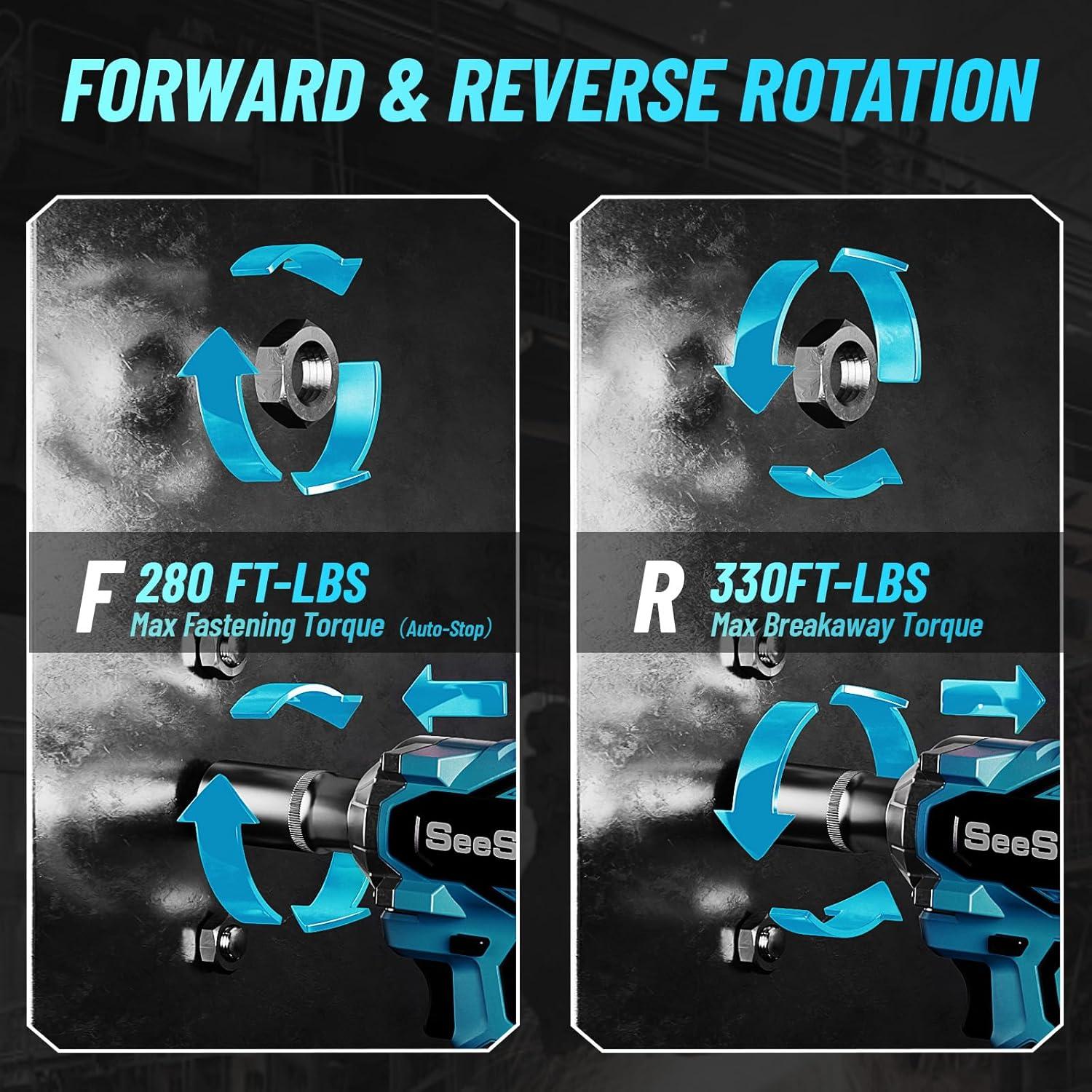 Llave de Impacto Inalámbrica Seesii WH450 450N.m 21V Compacta