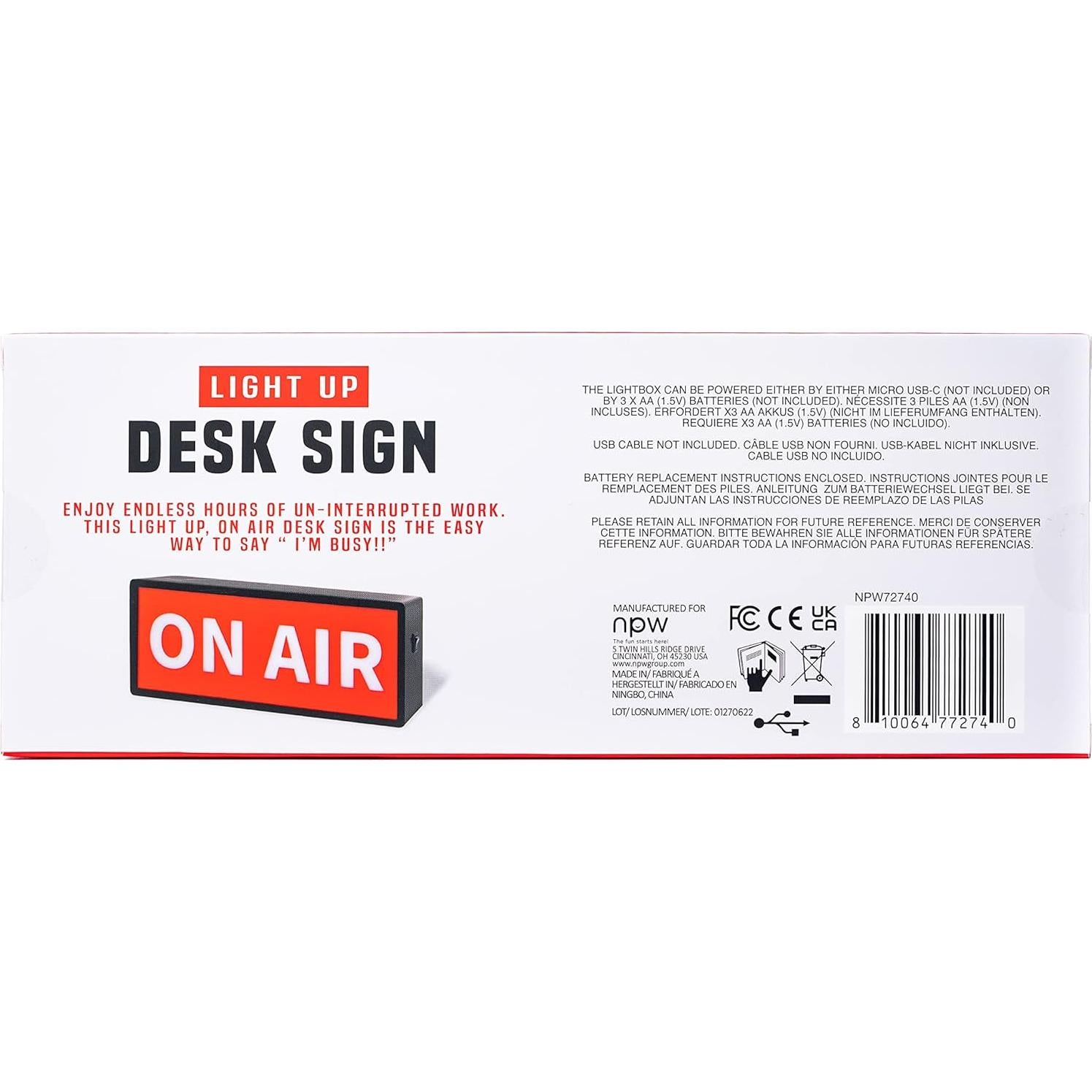 Señal On Air LED NPW 72740 para Estudio y Streaming