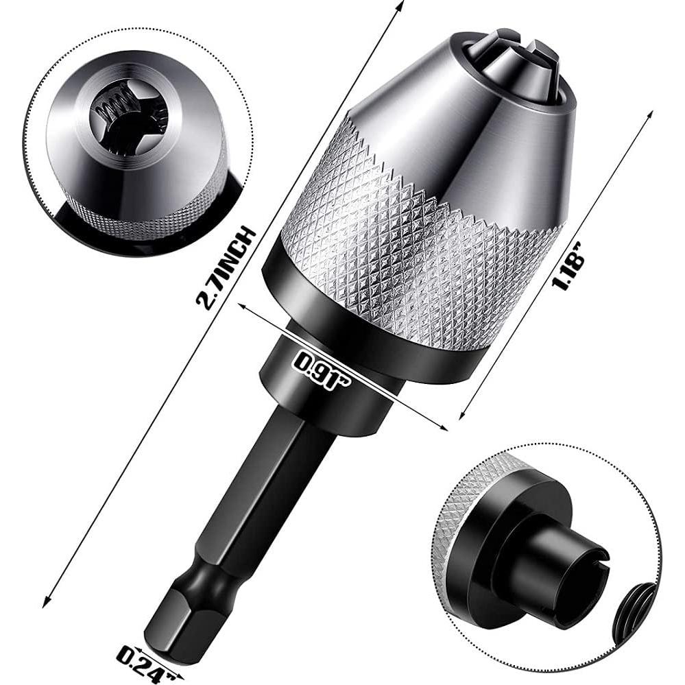 Adaptadores de Broca Sin Llave Fixinus 2 Piezas 0.3-6.5mm