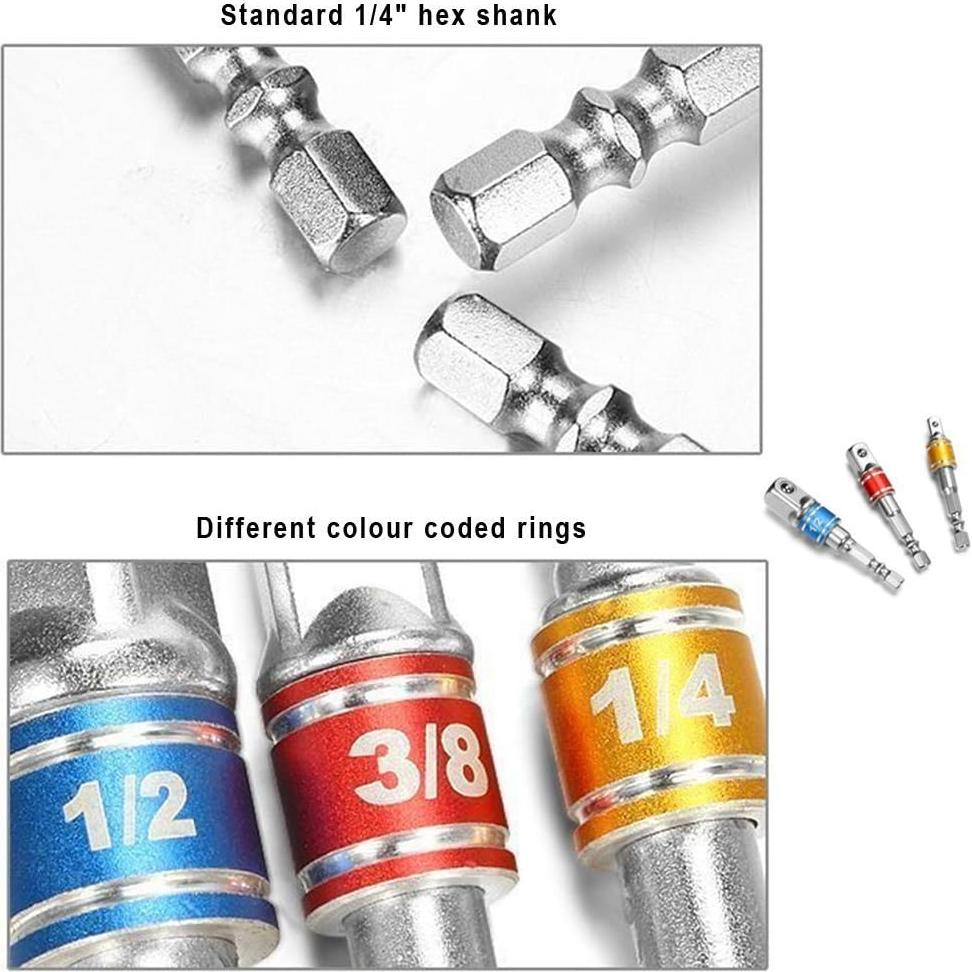 Juego de Adaptadores CIGOTU 3 Piezas para Taladro