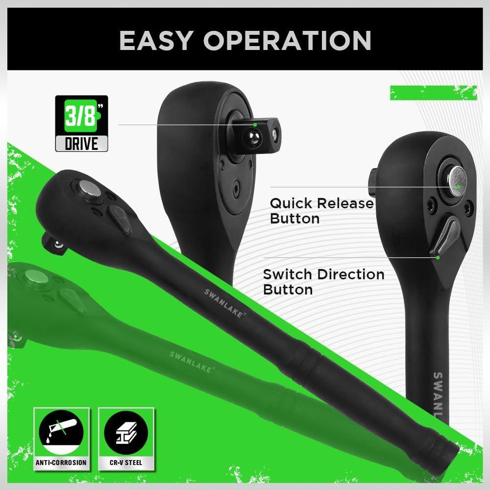 Juego de Enchufes de Impacto SWANLAKE 50 Piezas 3/8" Drive