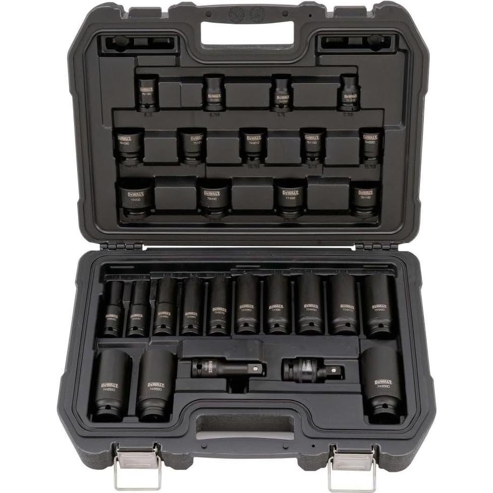 Impact Socket Set, SAE, Combination Set, 1/2-Inch Drive, 28-Piece (DWMT19244)