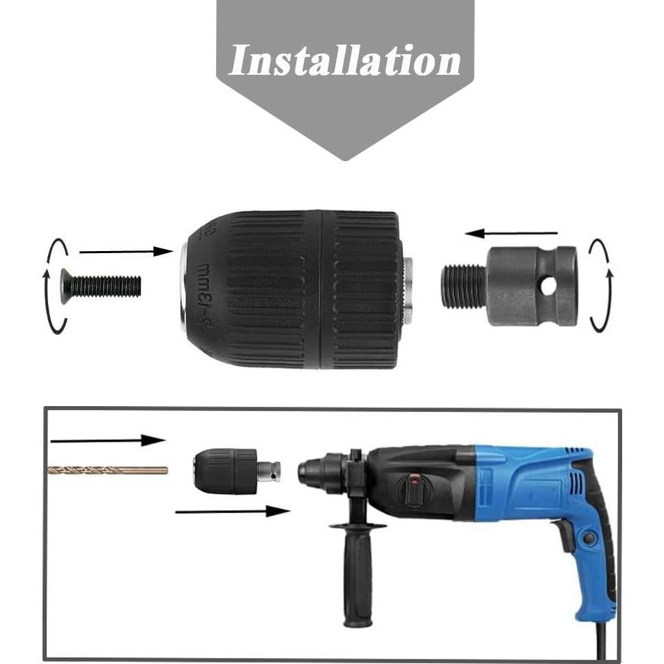 Adaptador Chuck Sin Llave Mesee 2-13mm para Taladro