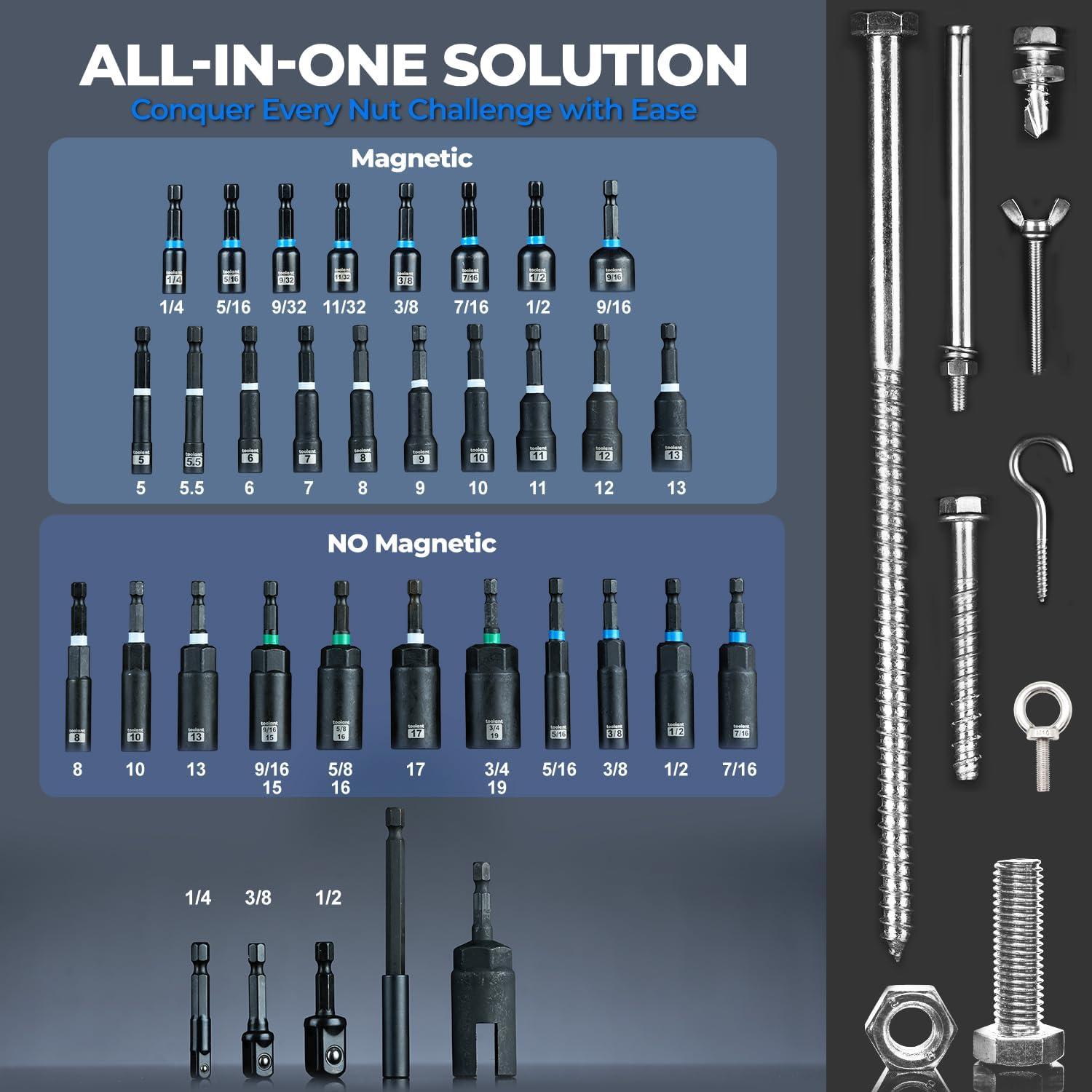 Set de Controladores de Tuercas Toolant 34 Piezas Acero