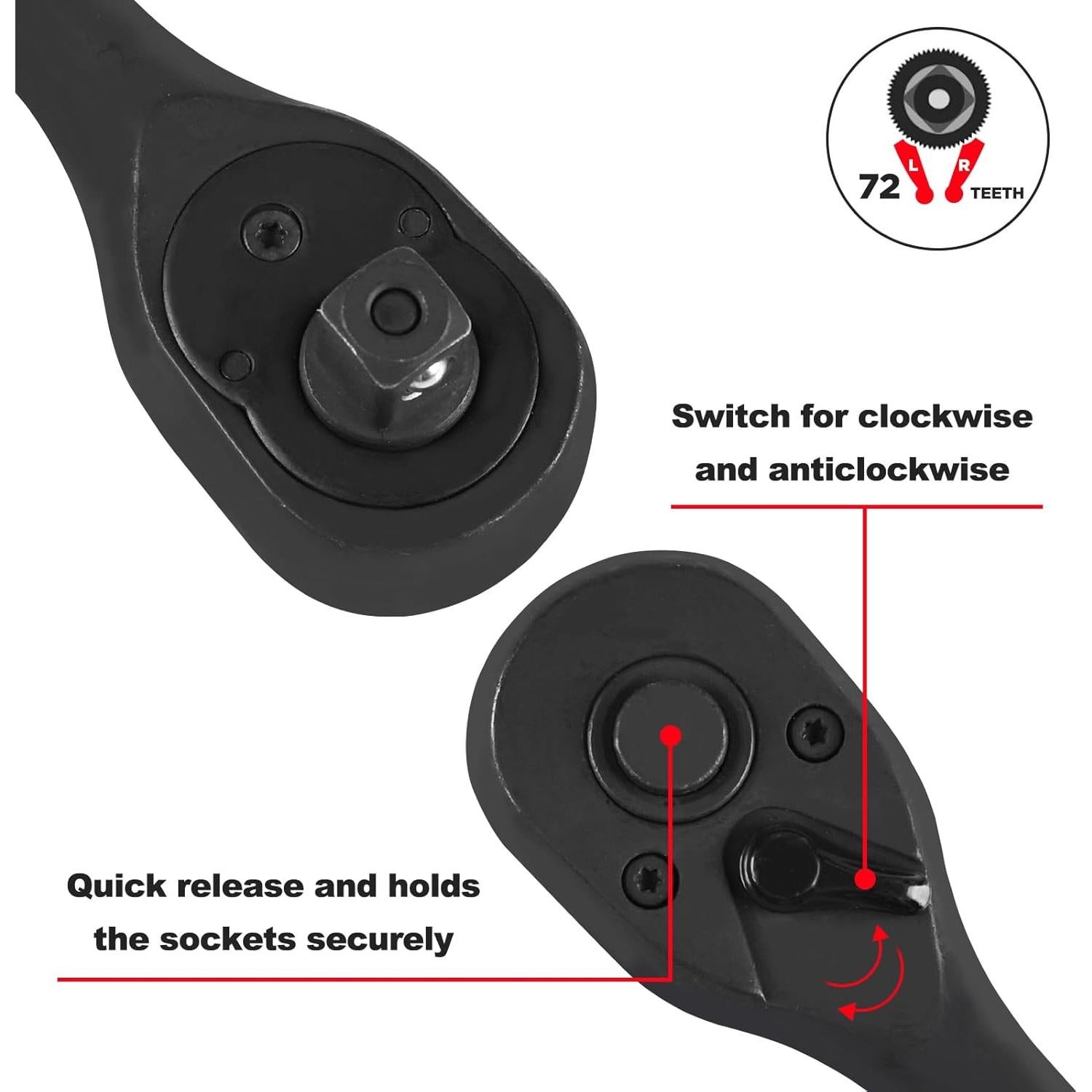 Juego de Enchufes de Impacto EGOFIX 50 Piezas 3/8" SAE y Métrico