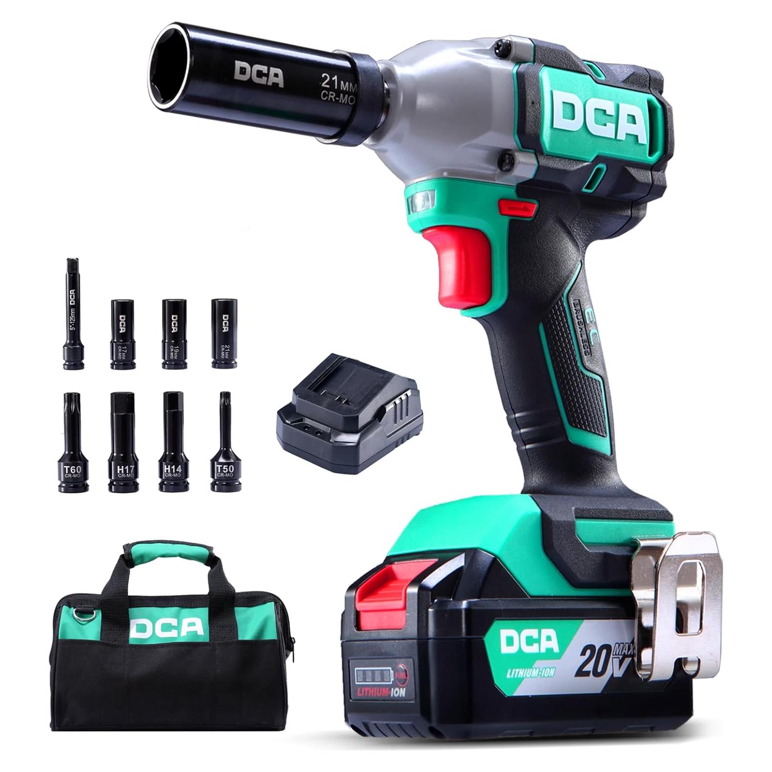 Llave de impacto DCA 20V 1/2" 235 Nm 4 modos y batería