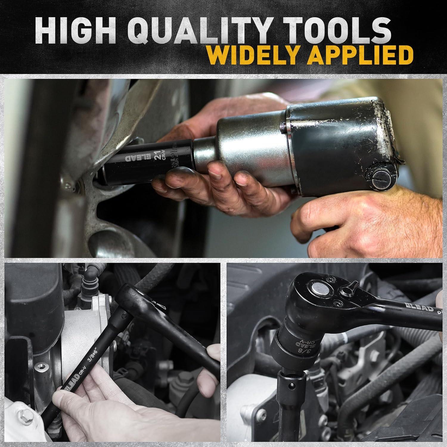 Conjunto de Enchufes de Impacto 3/8'' ELEAD 50 Piezas