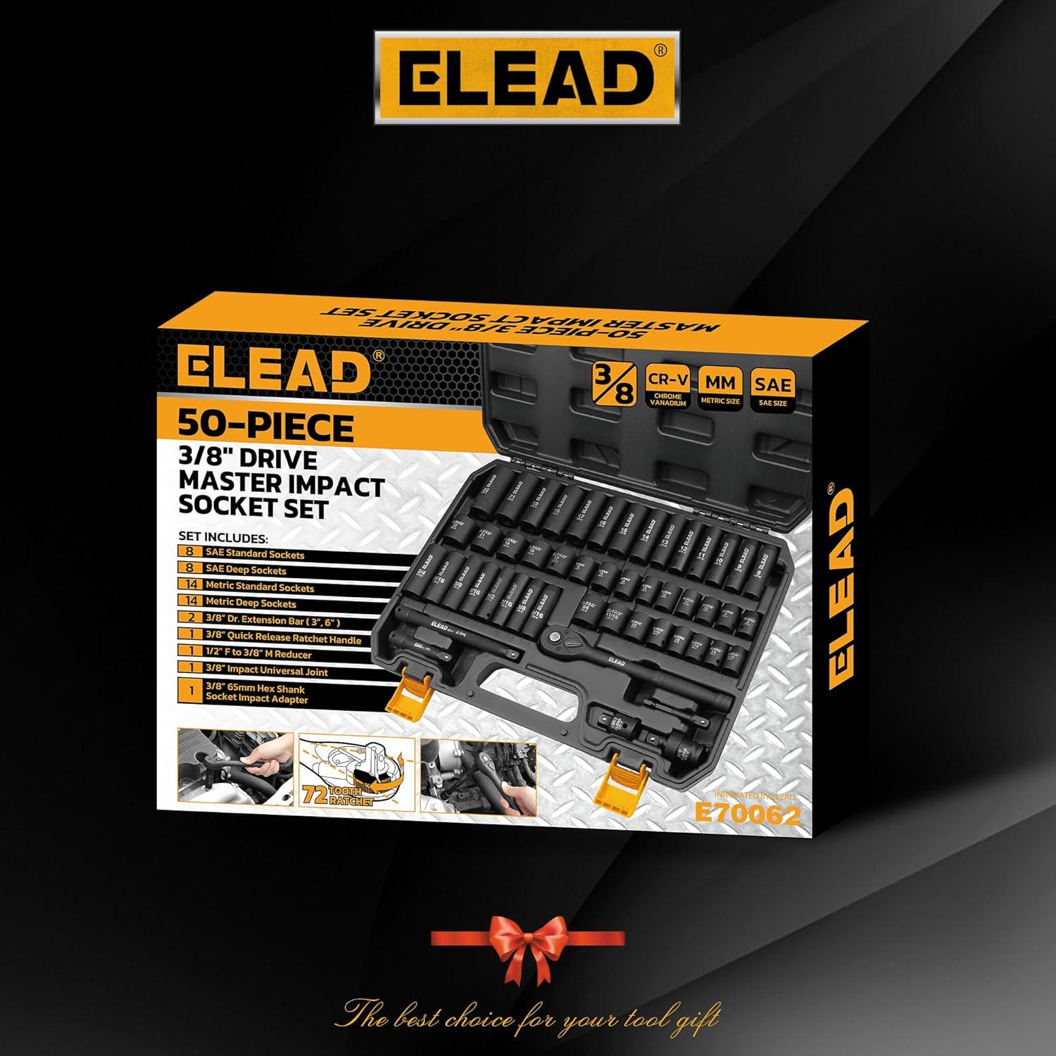 Conjunto de Enchufes de Impacto 3/8'' ELEAD 50 Piezas