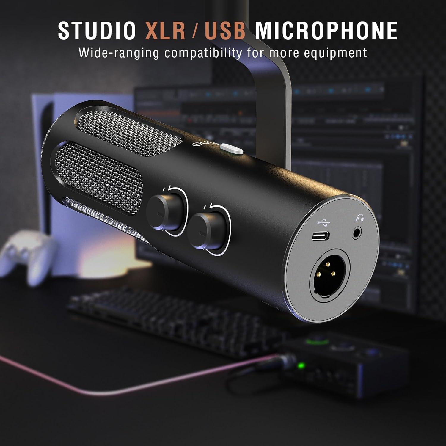 Micrófono Dinámico XLR/USB FIFINE TANK3 para Podcasting