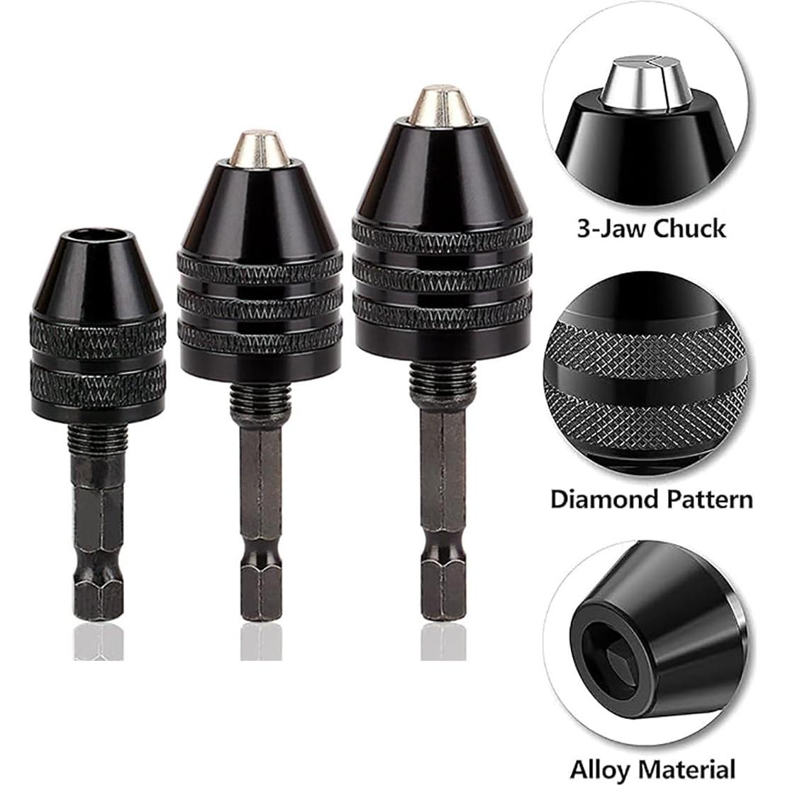 Adaptador Chuck Sin Llave Resze 3 Piezas 0.3-8mm