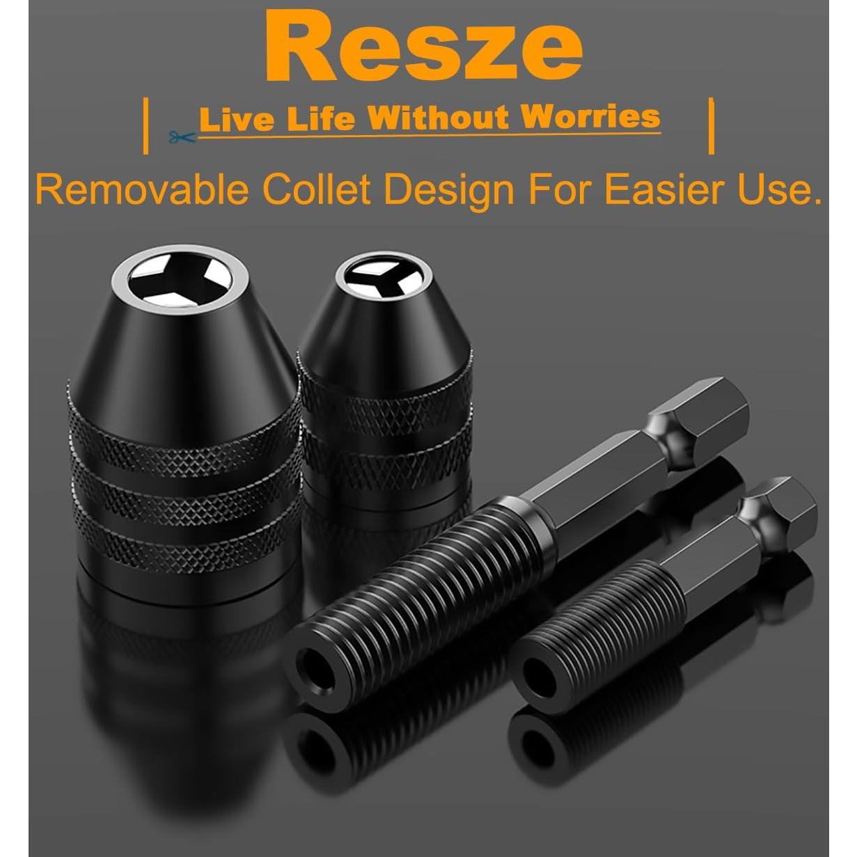 Adaptador Chuck Sin Llave Resze 3 Piezas 0.3-8mm