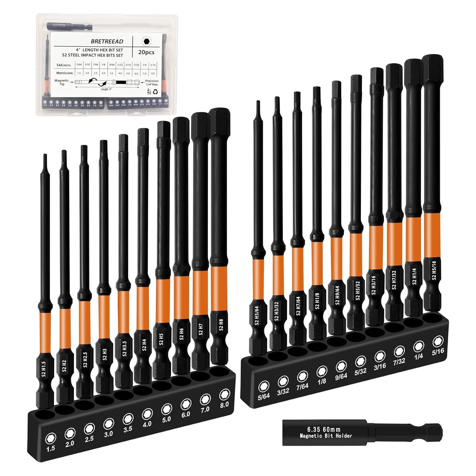 Juego de Brocas Allen Hexagonales 20PCS S2 con Extensión