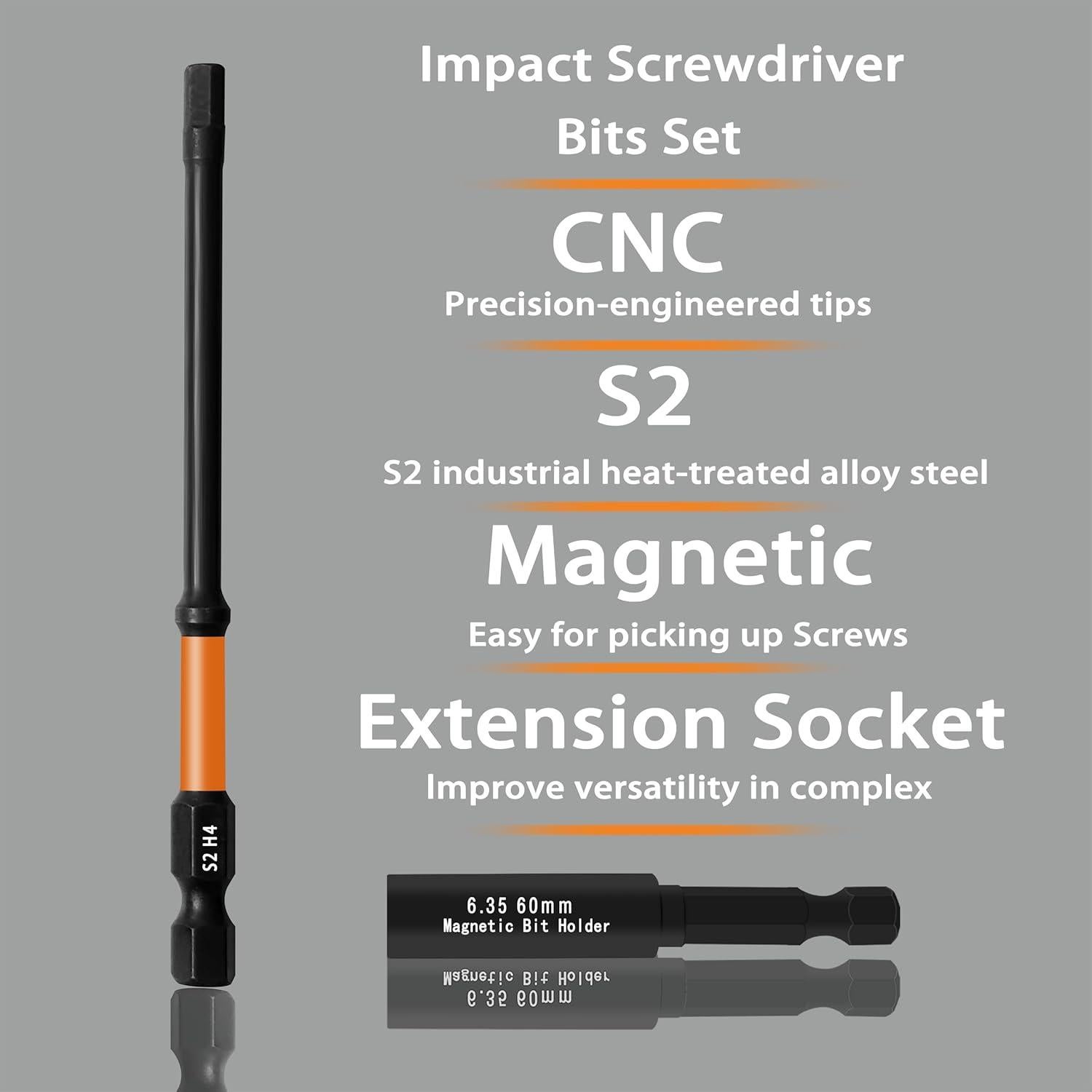 Juego de Brocas Allen Hexagonales 20PCS S2 con Extensión