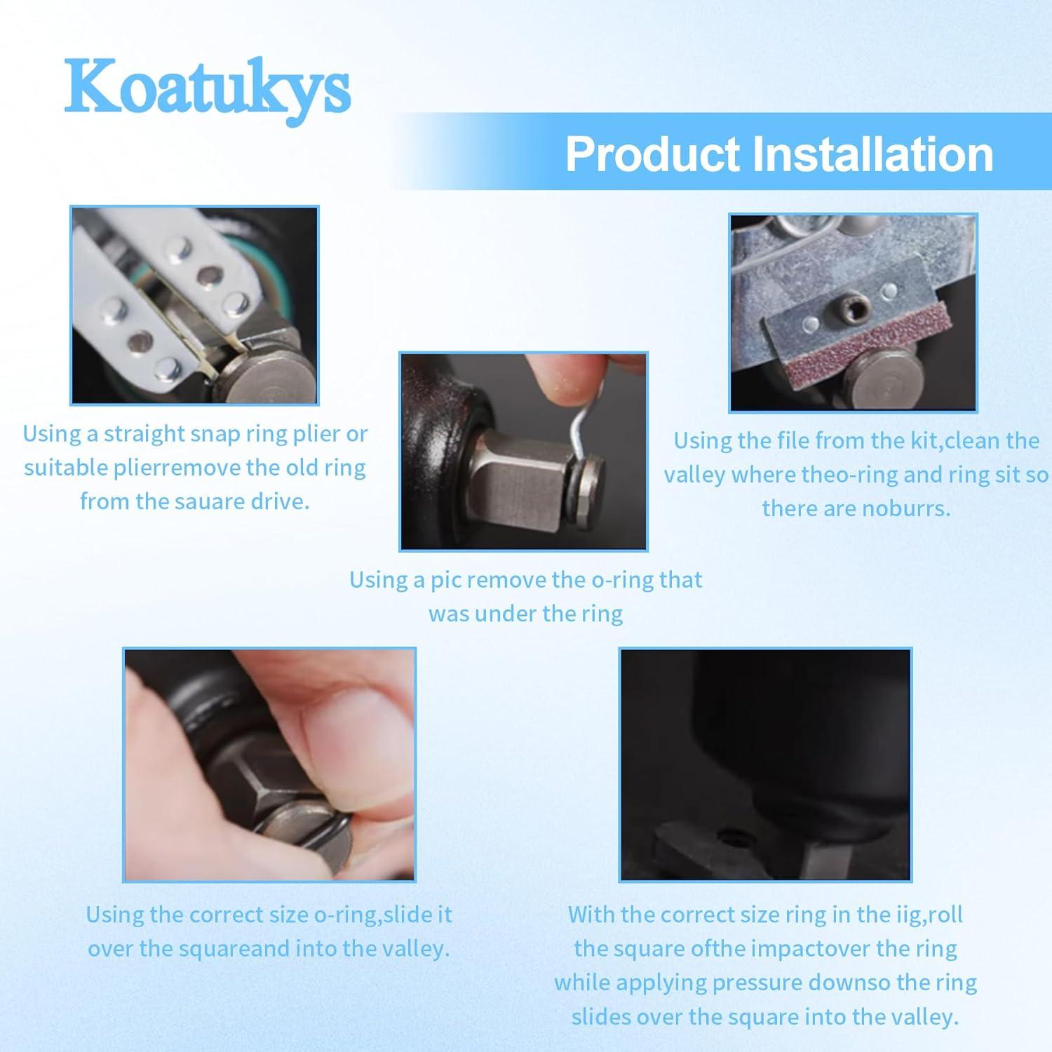 6 Juegos Anillos de Retención Koatukys 3/8" y 1/2" Neumática