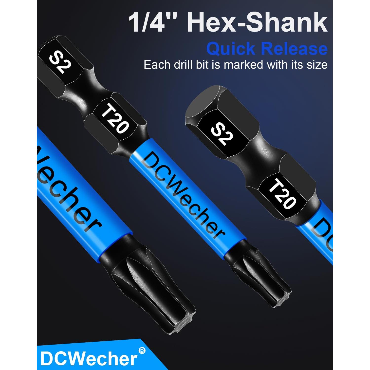 Paquete 10 Puntas Torx T20 5,08 cm Acero S2 Magnéticas