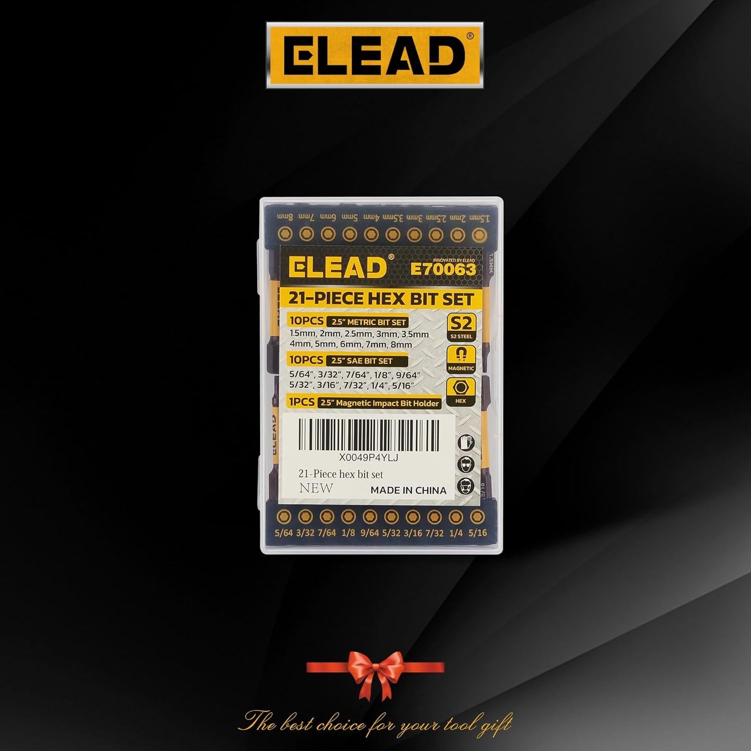 Juego de Brocas Hexagonales Allen ELEAD 21PCS Métrico y SAE