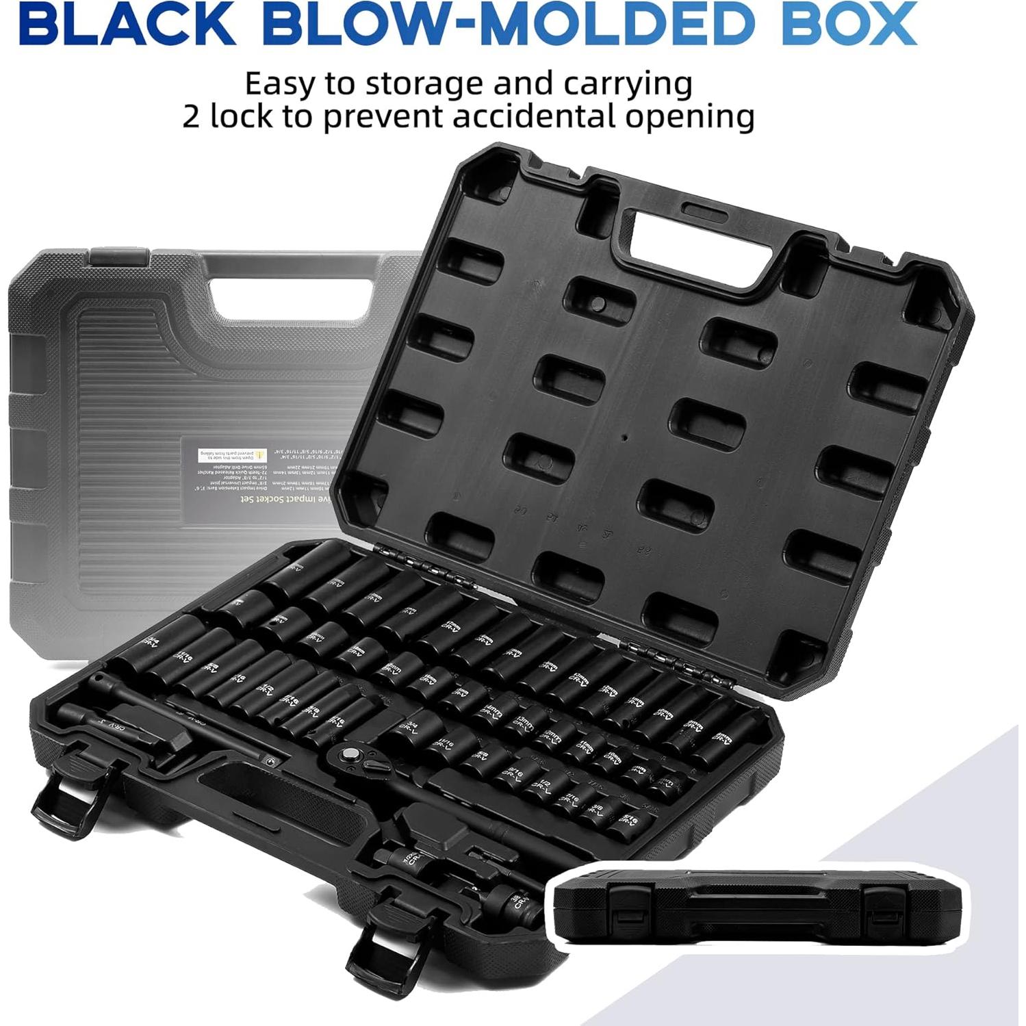 Juego de Llaves de 50 Piezas Reniteco 3/8" Métrico y SAE