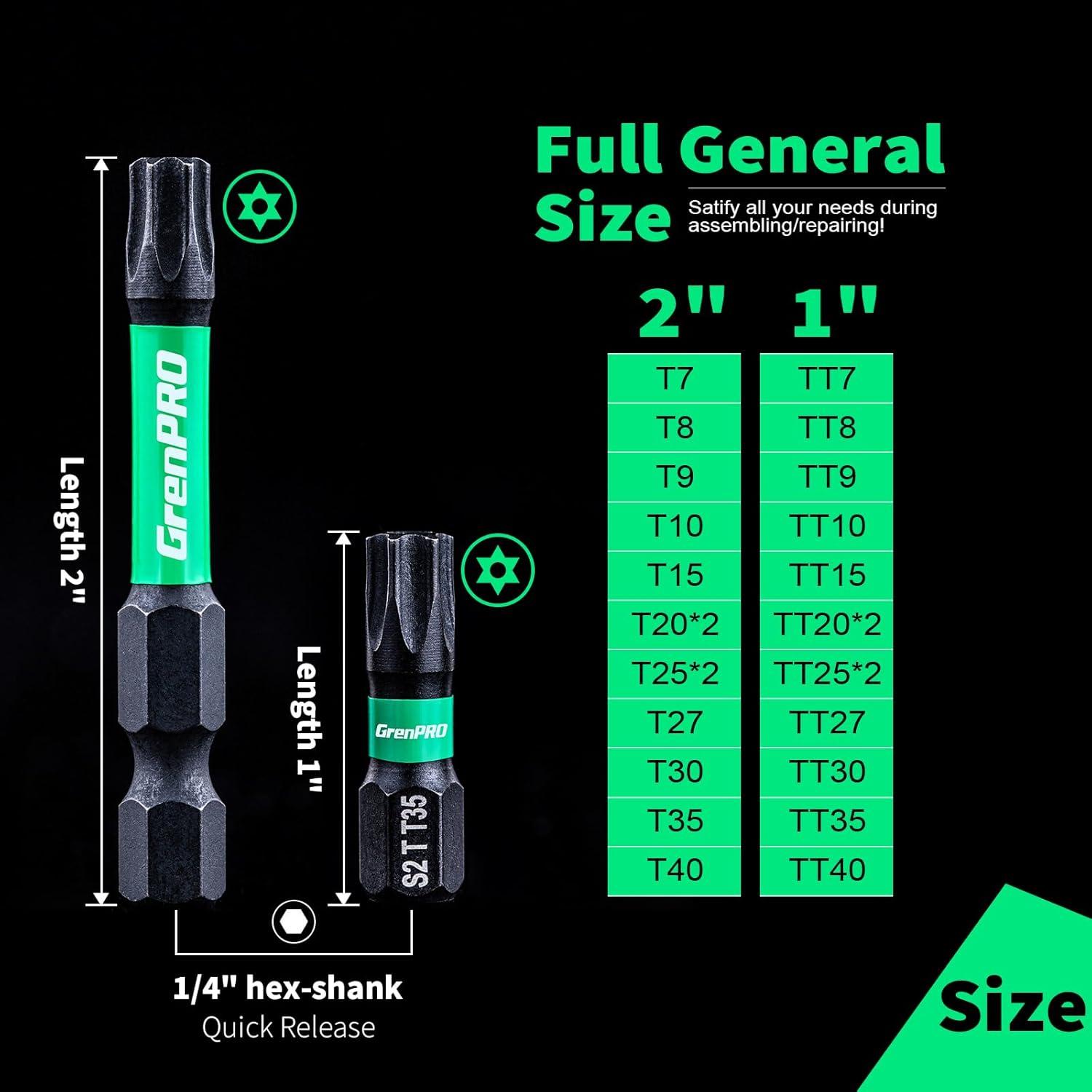 Juego de Puntas Torx 27pcs GRENPRO S2 para Taladro