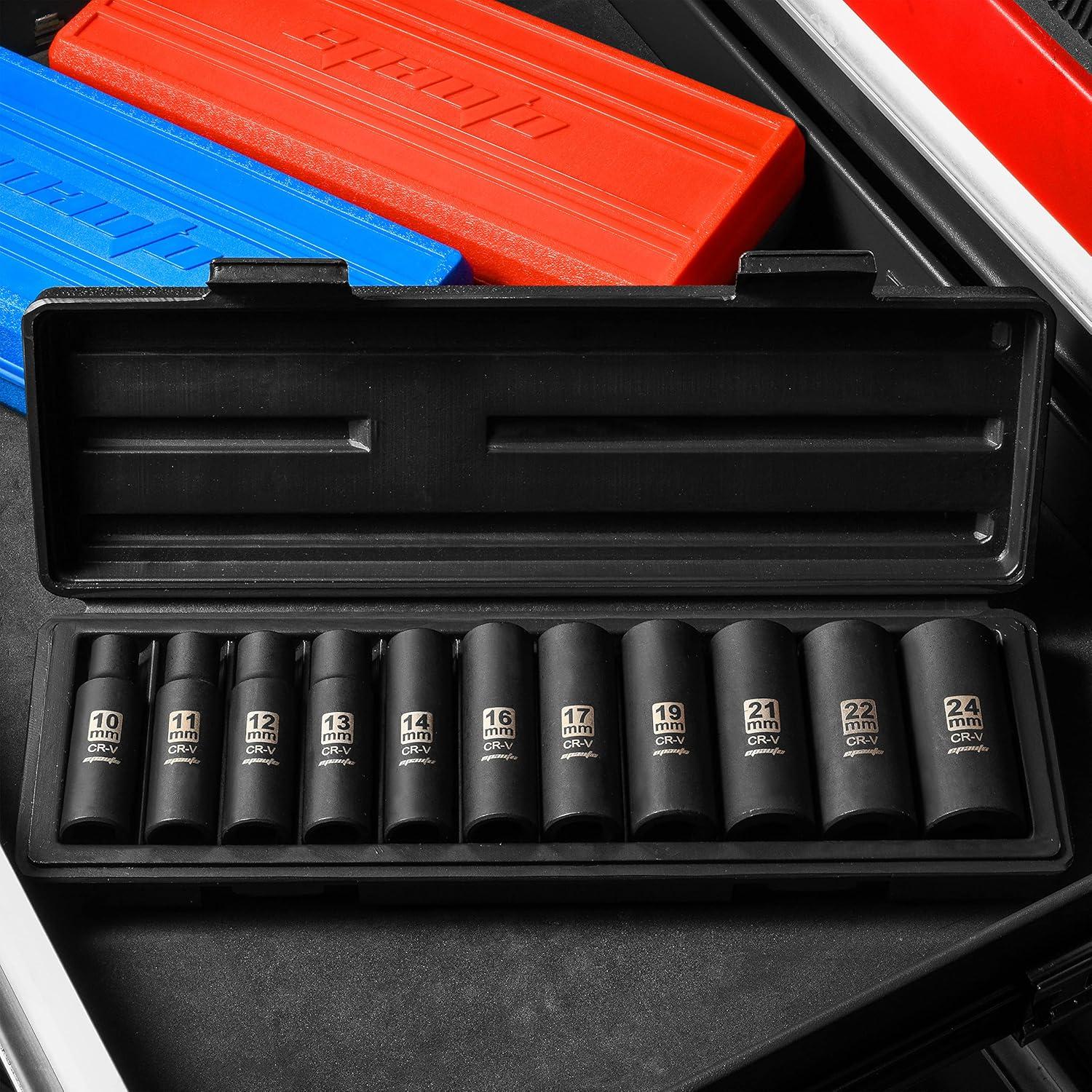 Conjunto de Enchufes de Impacto Profundo EPAuto 11 Piezas 10-24 mm