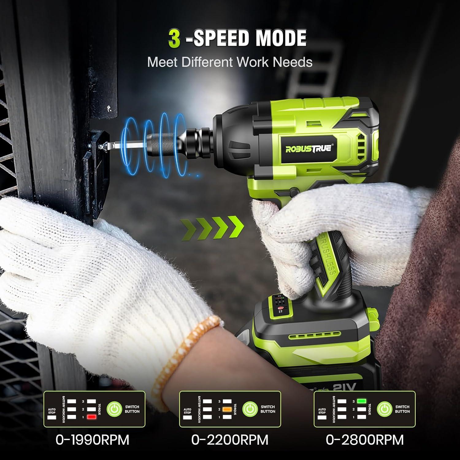 Llave de impacto inalámbrica Robustrue RT550B 550N.m 21V