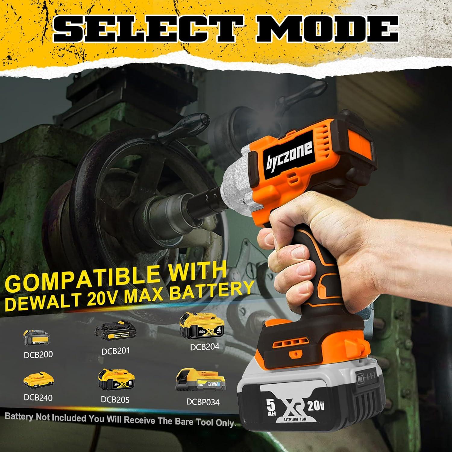 Llave de impacto inalámbrica Byczone 20V 1/2'' 800N.m