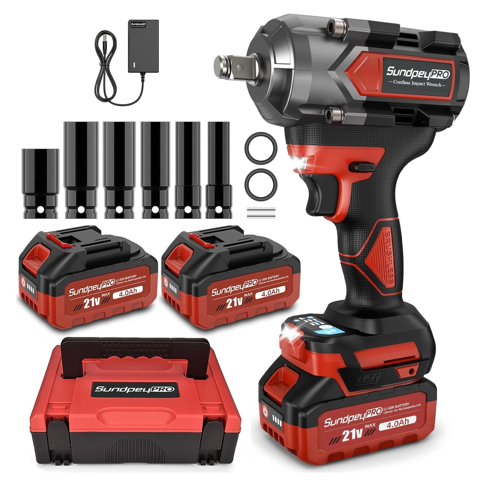 Llave de impacto inalámbrica SundpeyPRO 1/2" 1000 N·m 21V