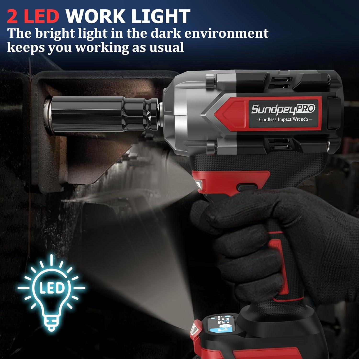 Llave de impacto inalámbrica SundpeyPRO 1/2" 1000 N·m 21V