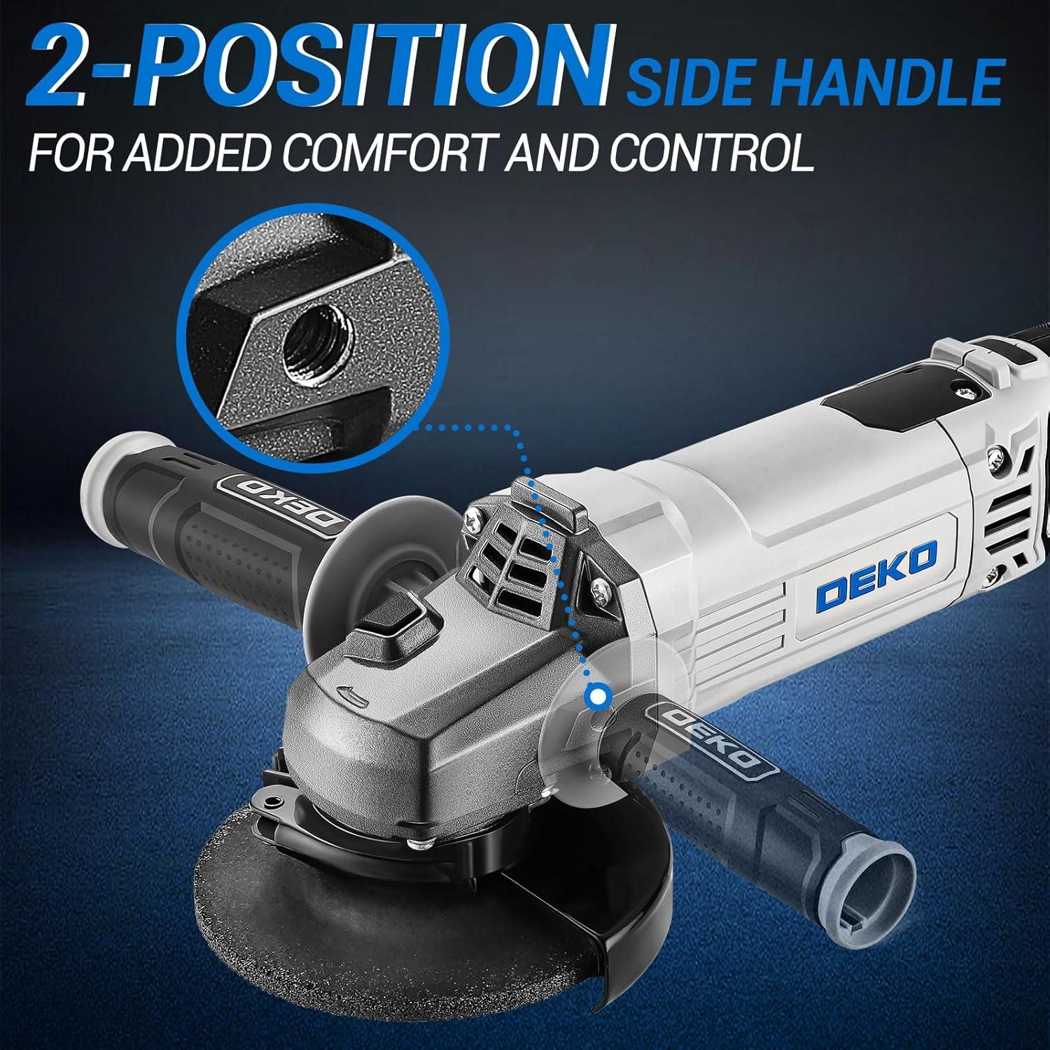 Amoladora Eléctrica DEKOPRO 115mm 7.5A con Estuche Duro