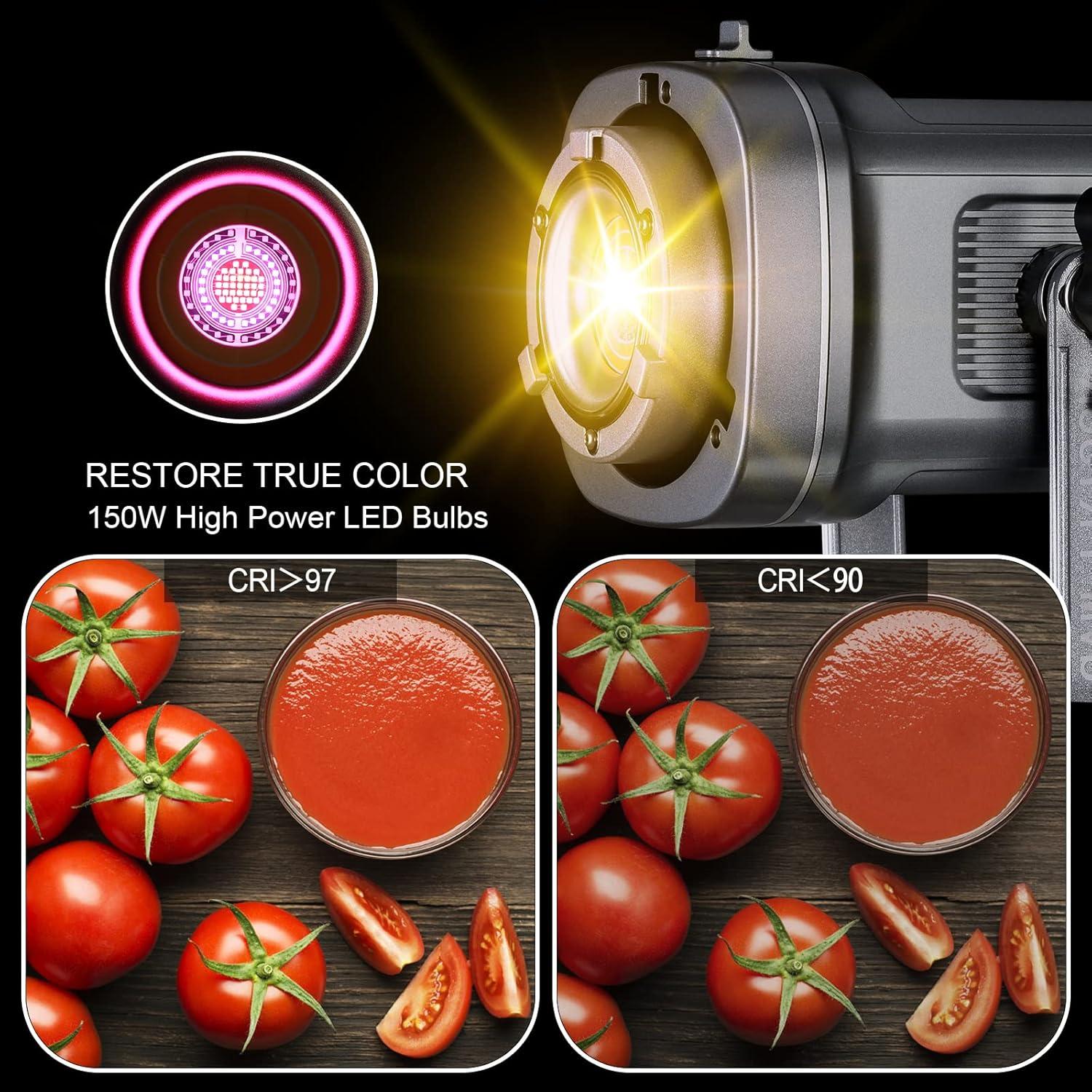 Kit de Luz de Video RGB GVM 150W Bi-Color 2700K-7500K