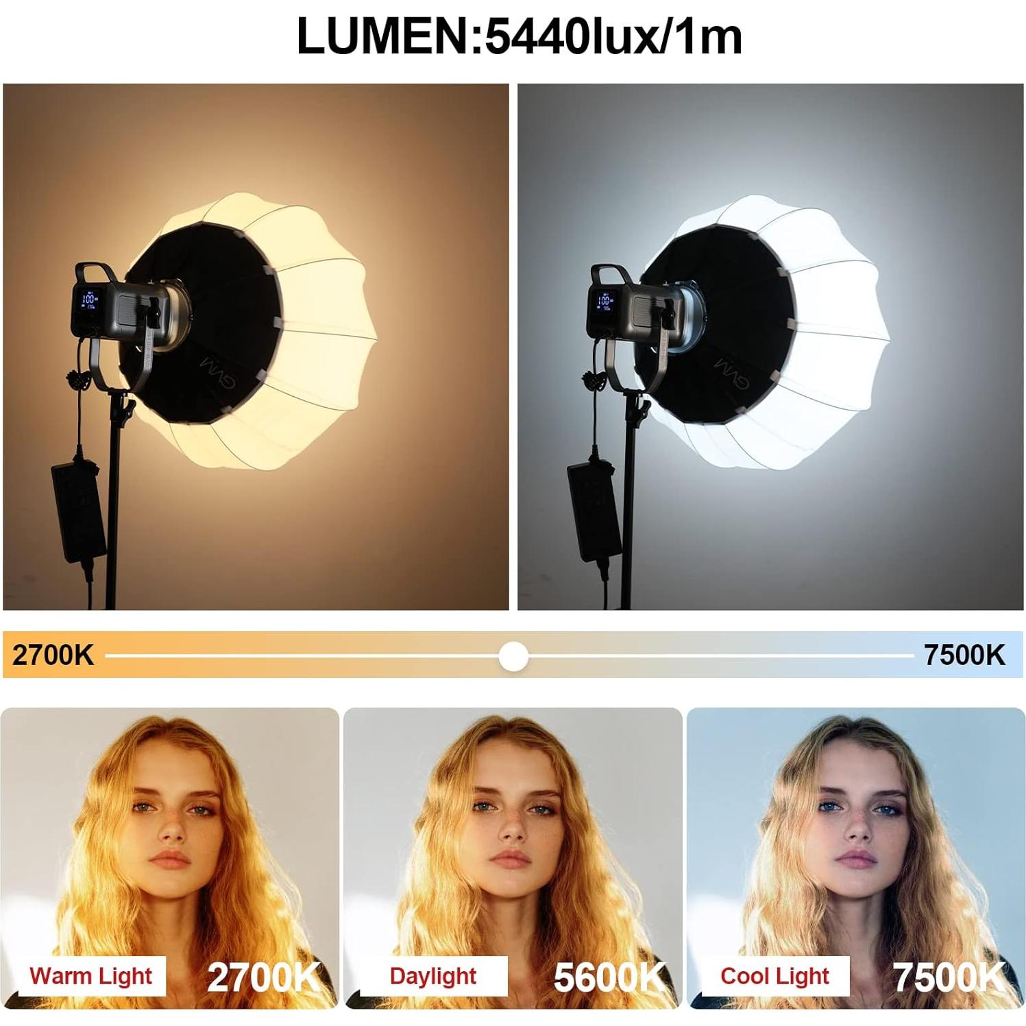 Kit de Luz de Video RGB GVM 150W Bi-Color 2700K-7500K