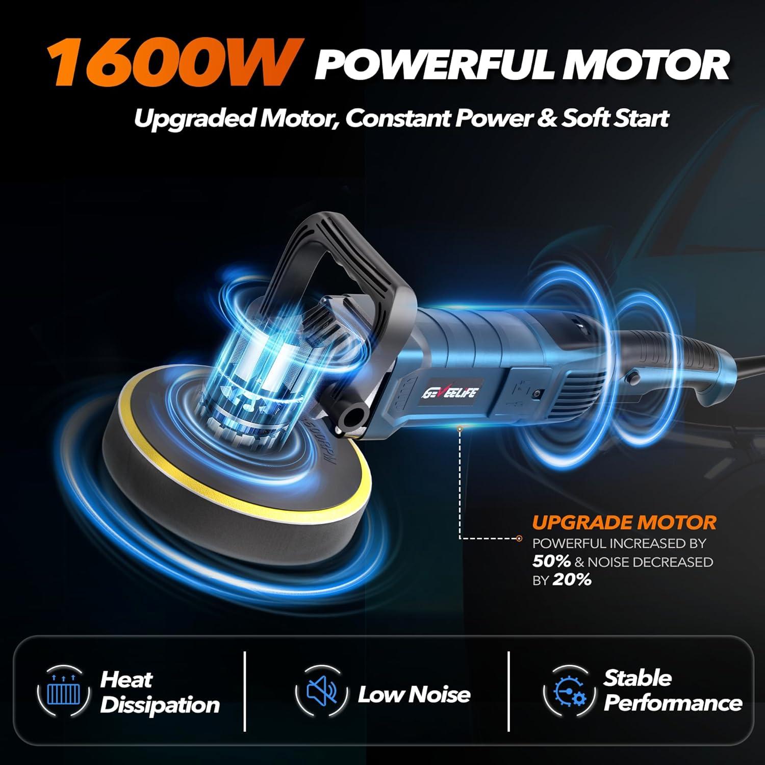 Pulidor Rotativo GEVEELIFE PGJ 1600W 7 Velocidades 2,04kg