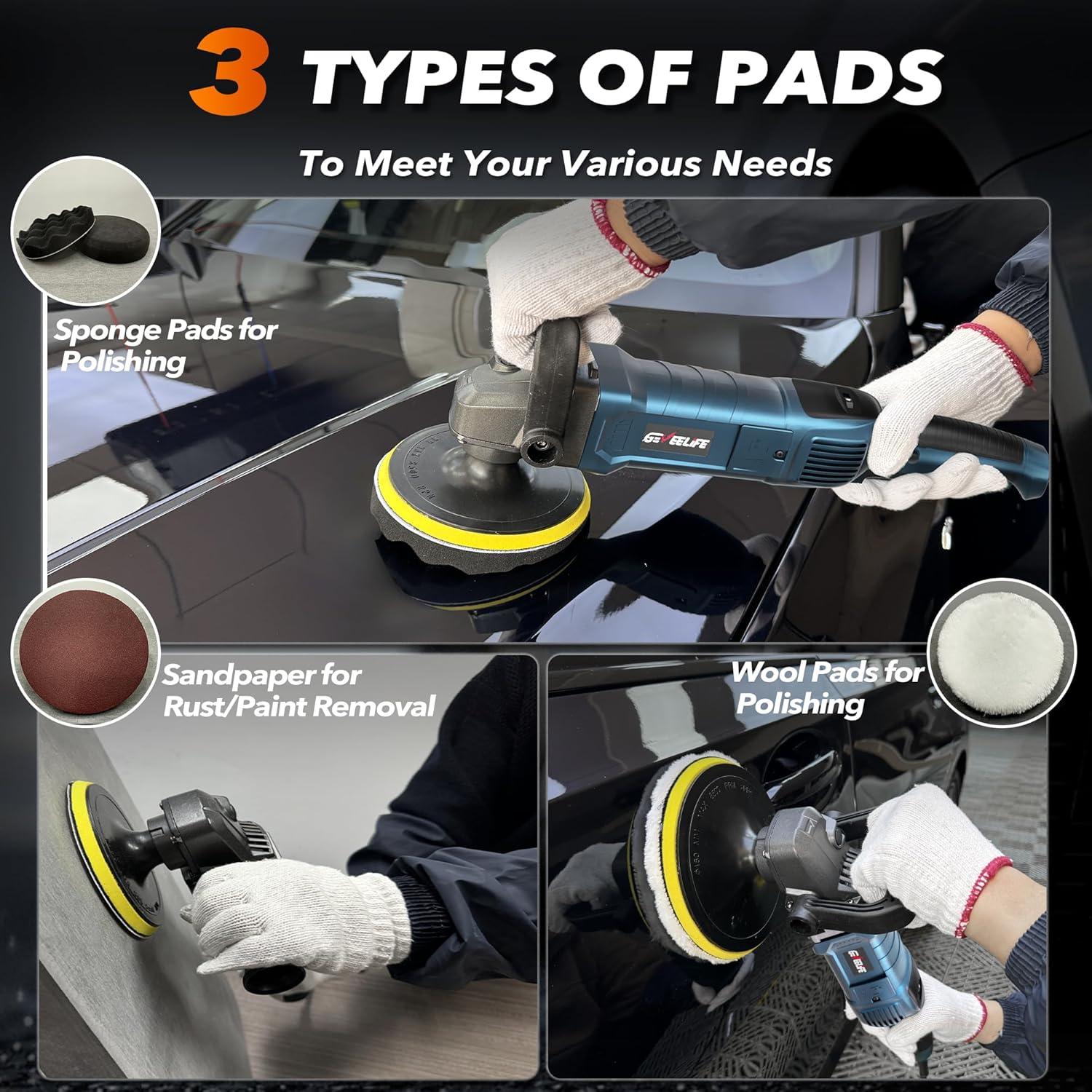 Pulidor Rotativo GEVEELIFE PGJ 1600W 7 Velocidades 2,04kg