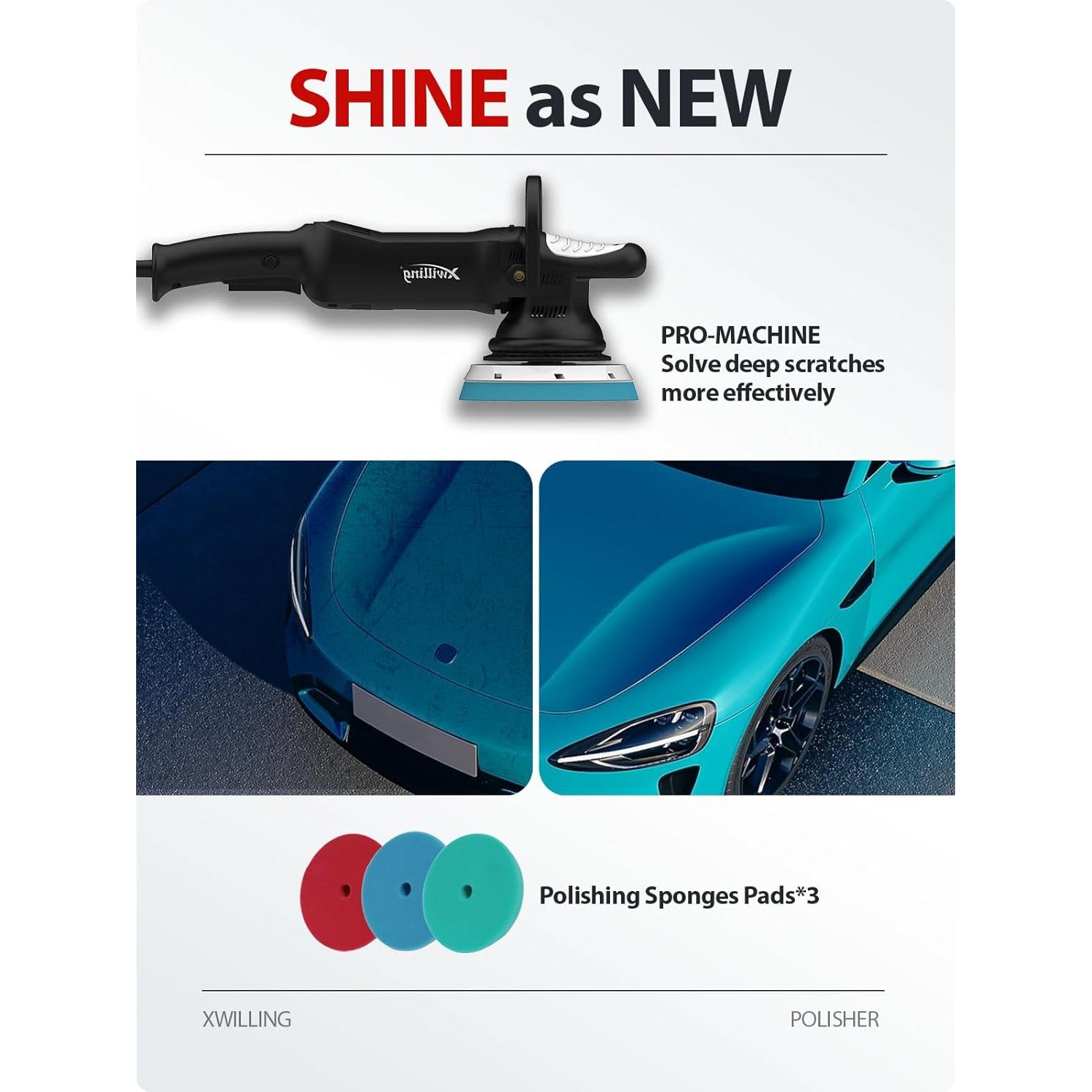 Pulidor Orbital XWILLING 21mm 900W 6 Velocidades Automotriz