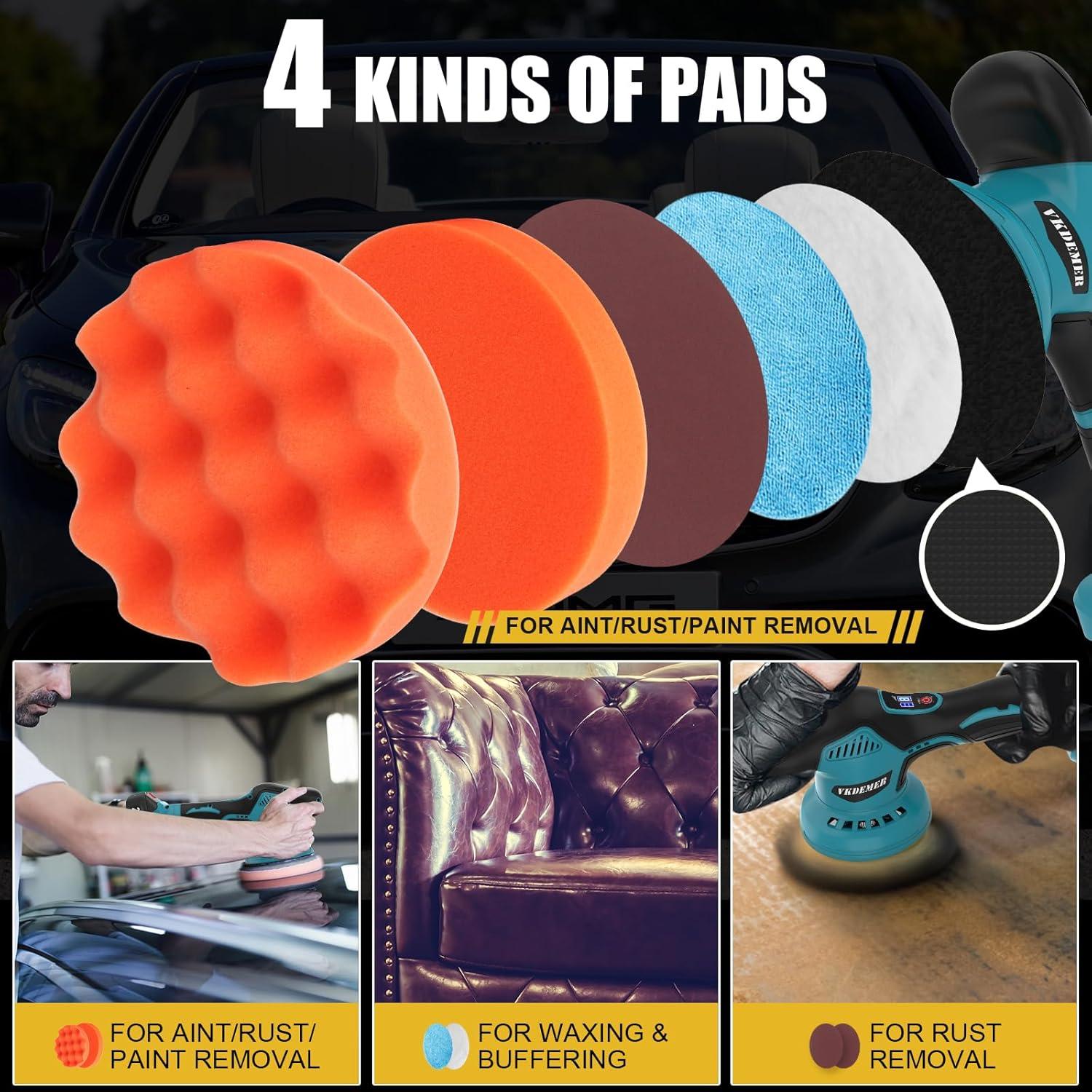 Pulidora Inalámbrica Vkdemer 6" 21V 5500RPM para Coches