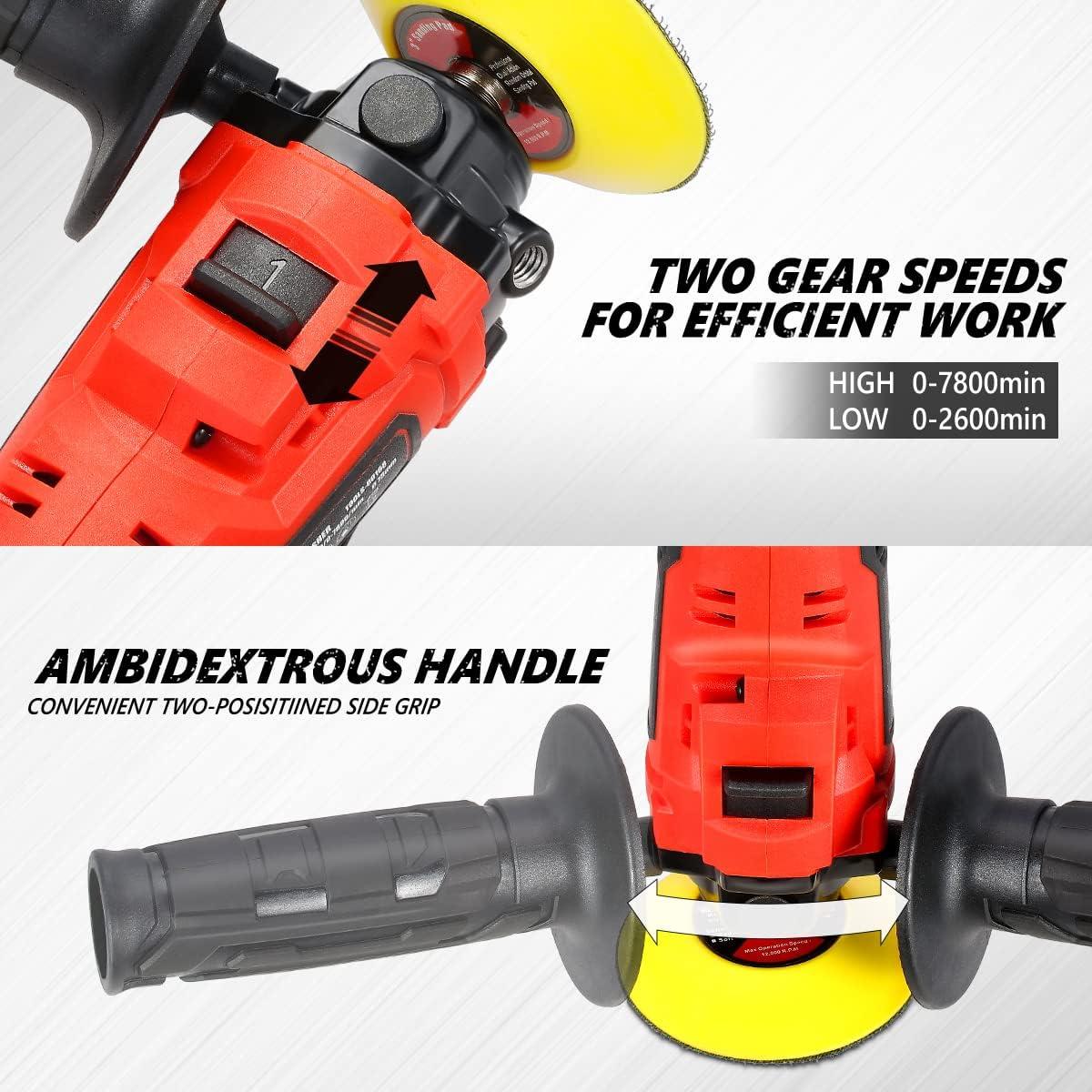 Pulidora Inalámbrica DNA 12V 2 Velocidades Color Rojo