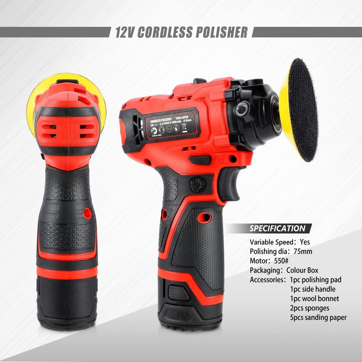 Pulidora Inalámbrica DNA 12V 2 Velocidades Color Rojo