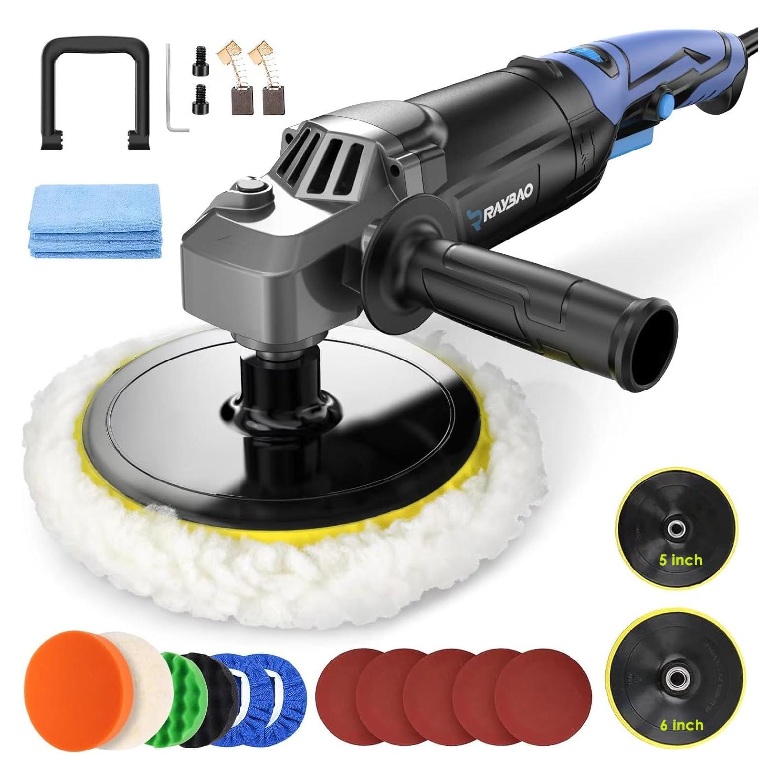 Pulidor RAYBAO 1200W Rotativo 6/7" Velocidad 1600-3500RPM