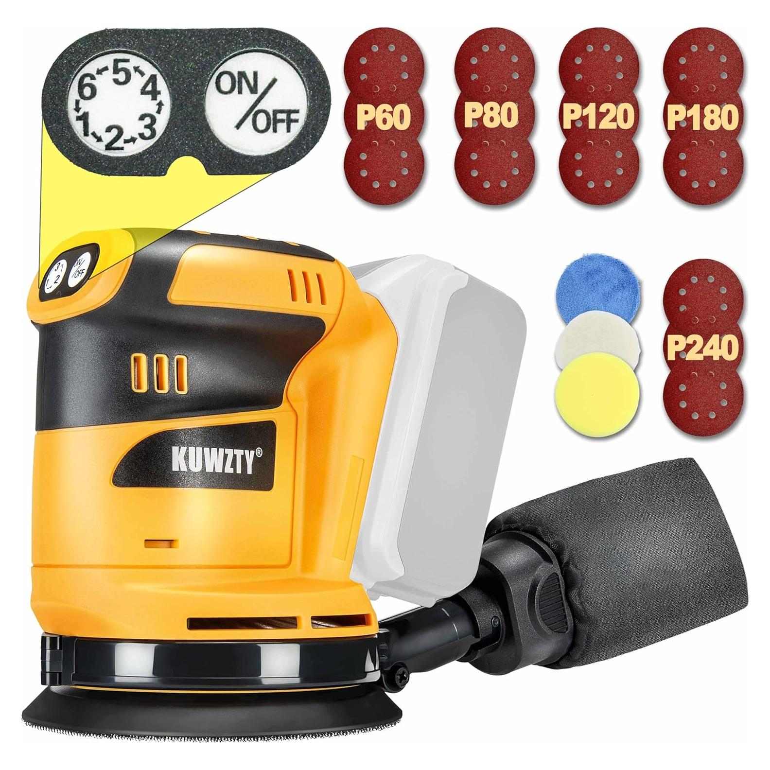 Lijadora Orbital KUWZTY 20V Sin Cable con Motor Sin Escobillas