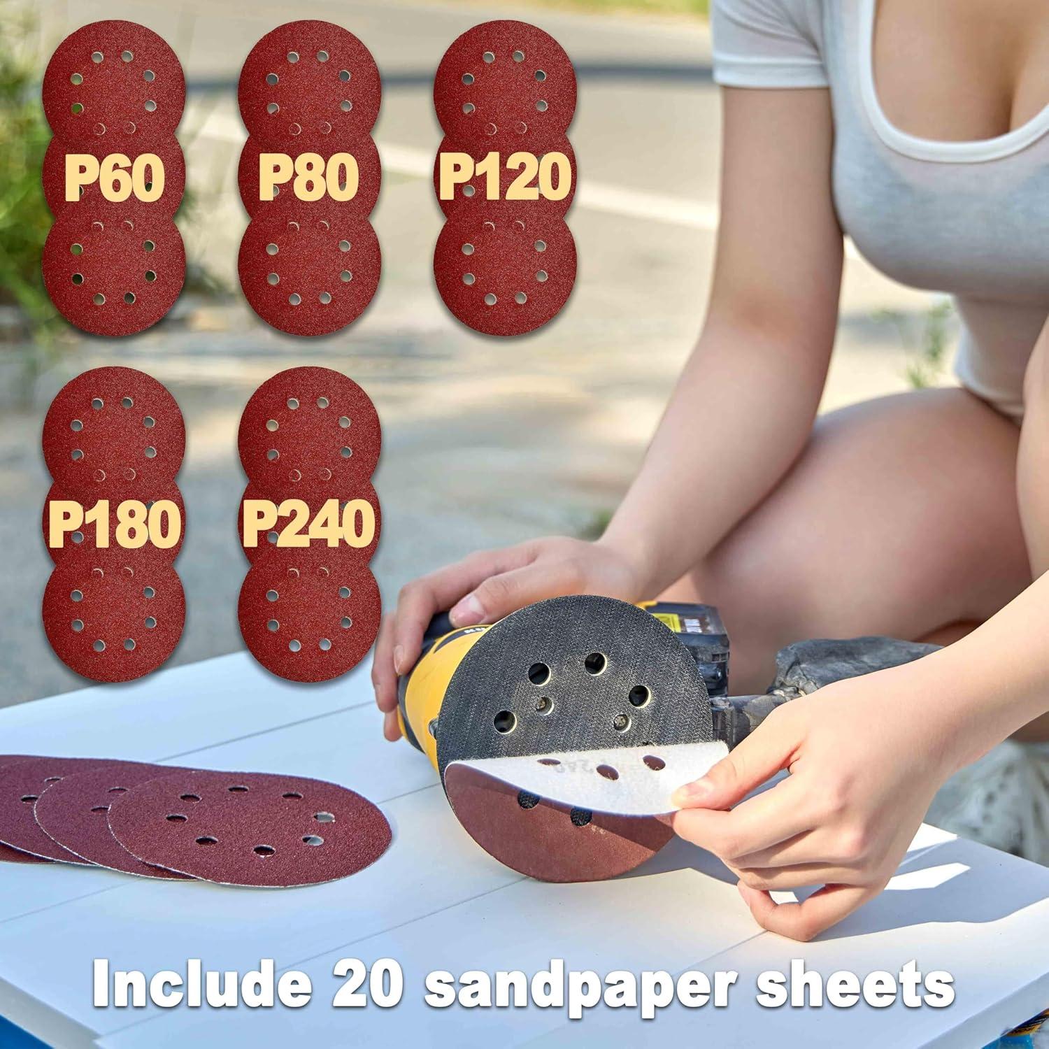 Lijadora Orbital KUWZTY 20V Sin Cable con Motor Sin Escobillas